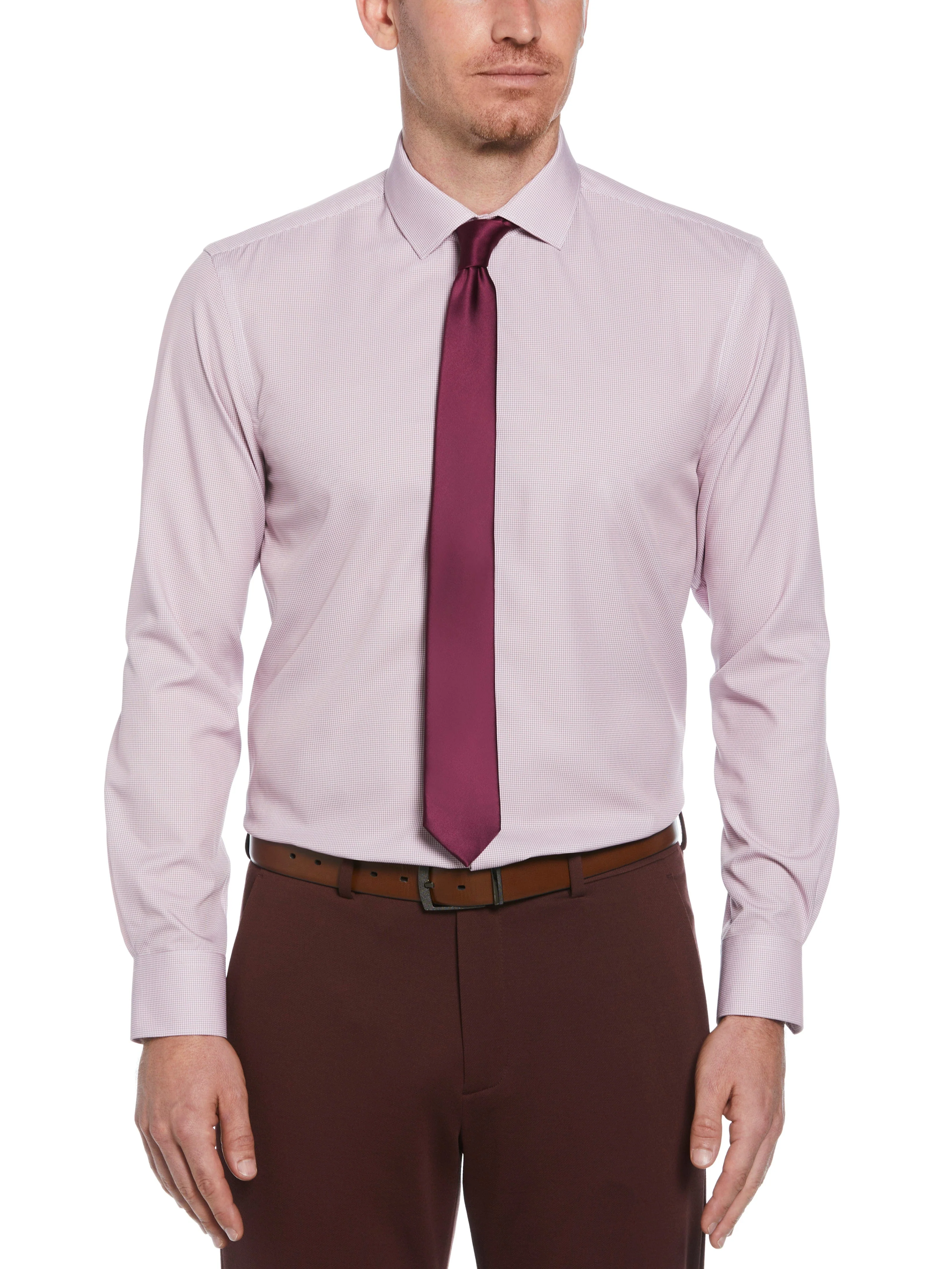 Slim Fit Button-Down Stretch Gingham Dress Shirt