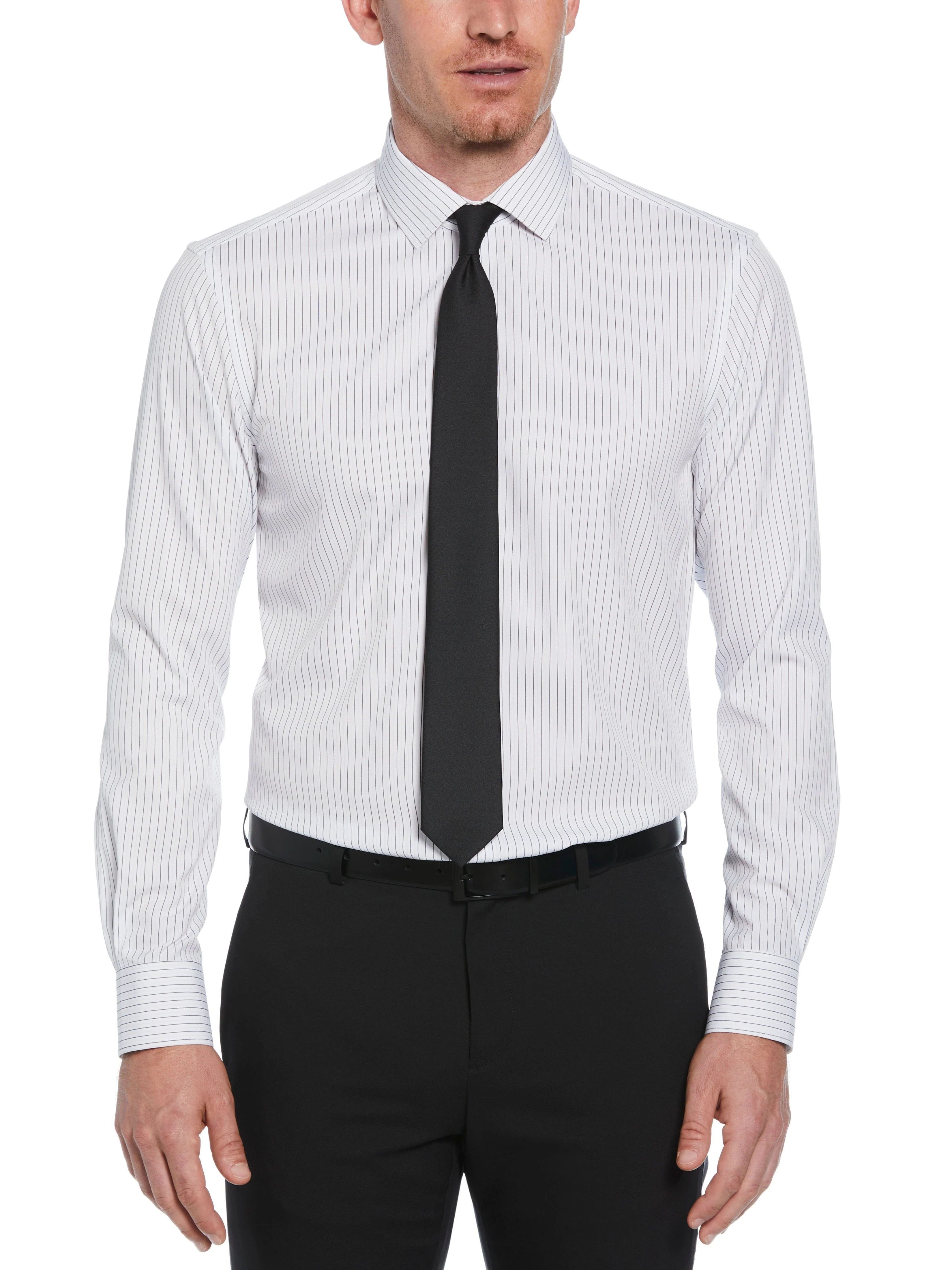 Slim Fit Button-Down Stretch Stripe Dress Shirt