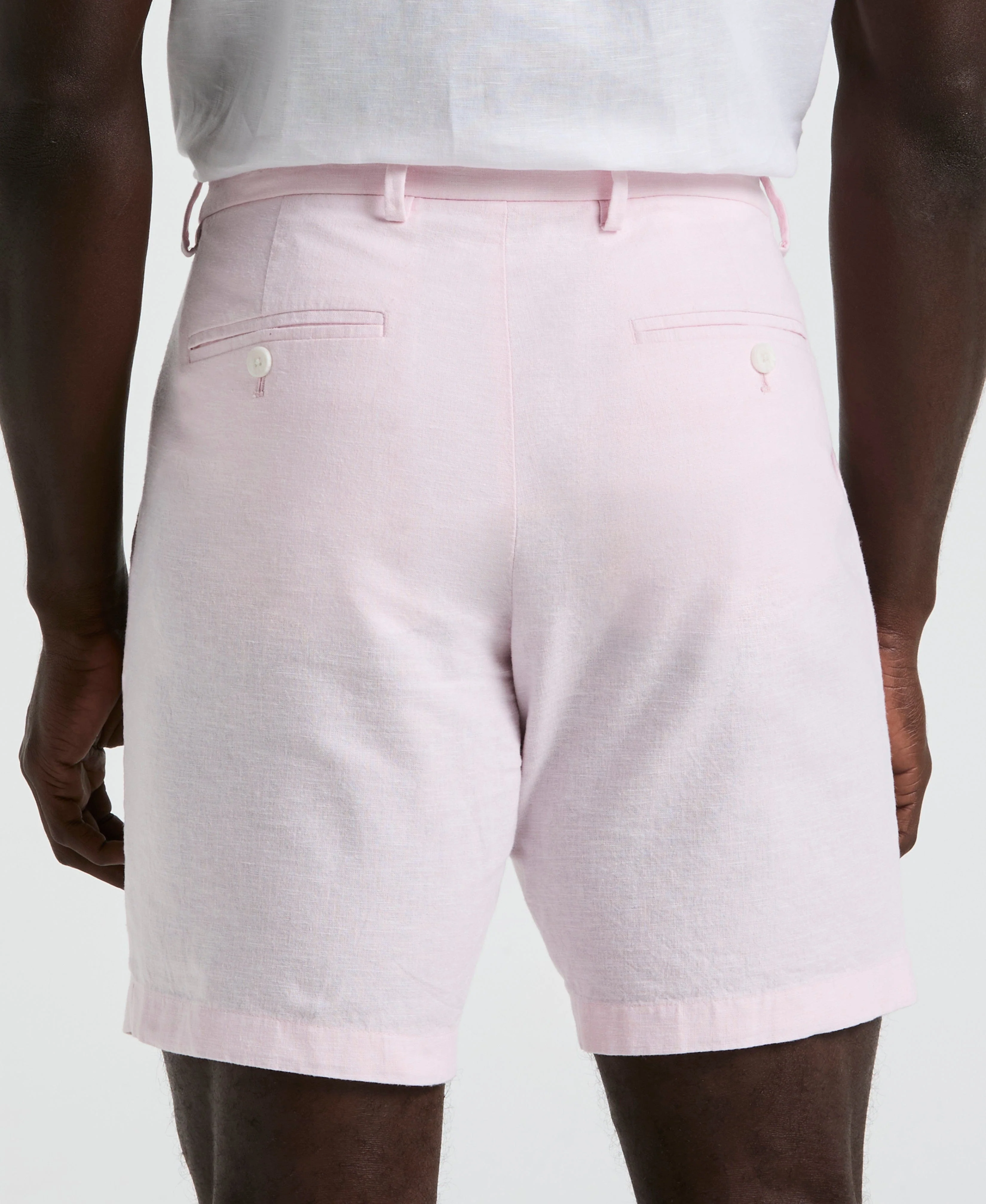 8" Flat Front Linen Cotton Short - Image 2