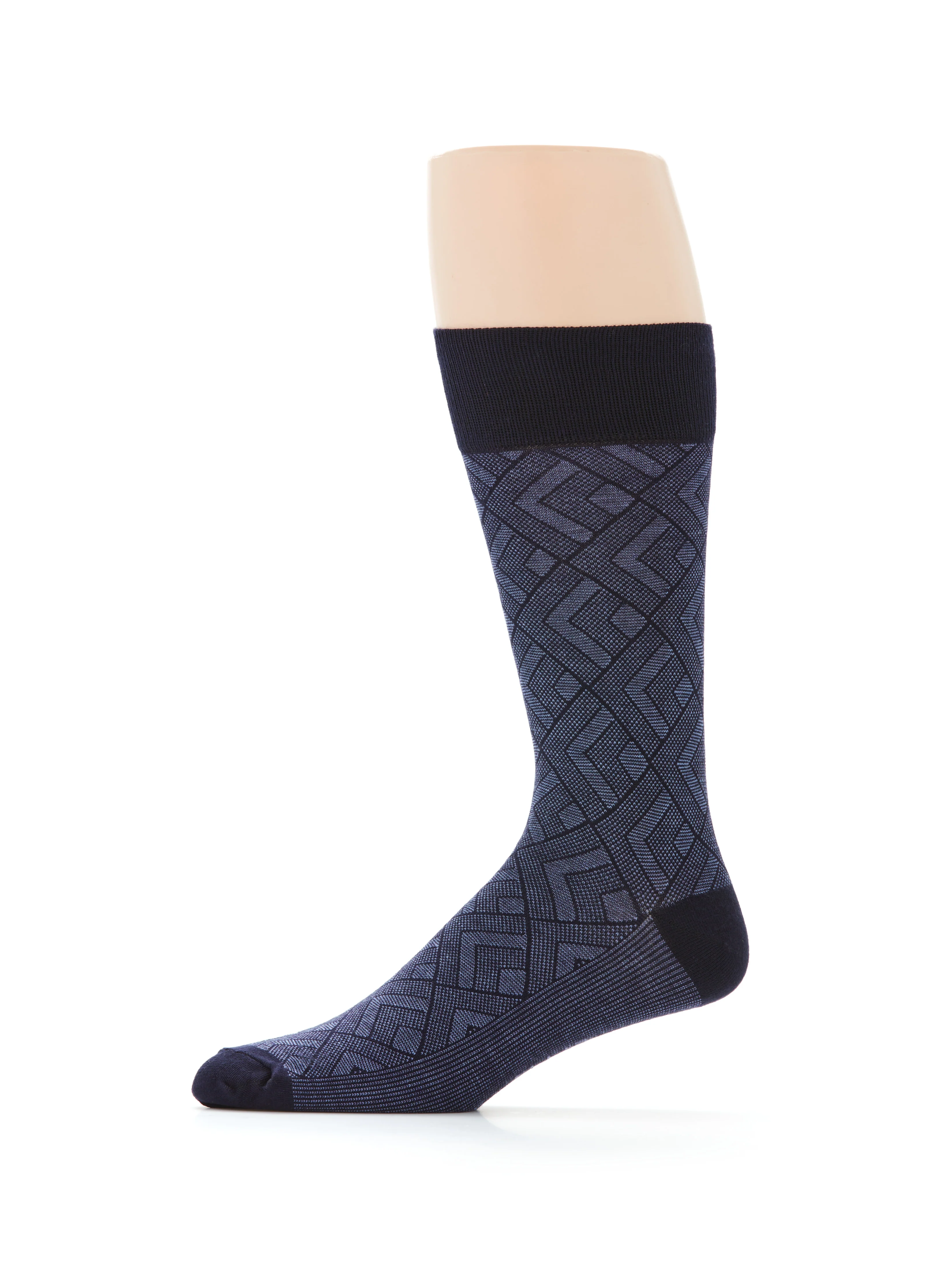 Bamboo Viscose Blend Modern Diamond Crew Socks