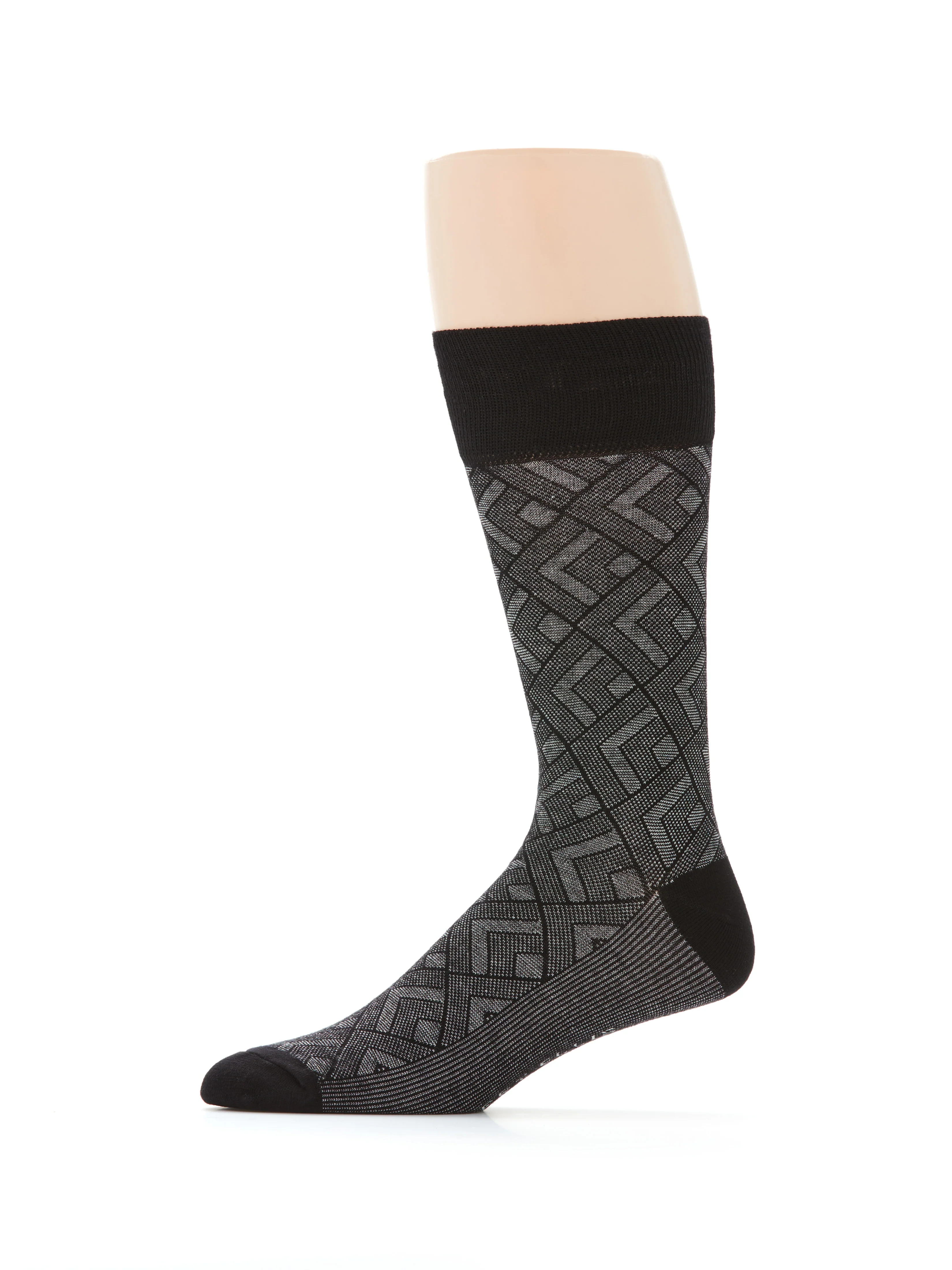 Bamboo Viscose Blend Modern Diamond Crew Socks - Image 2