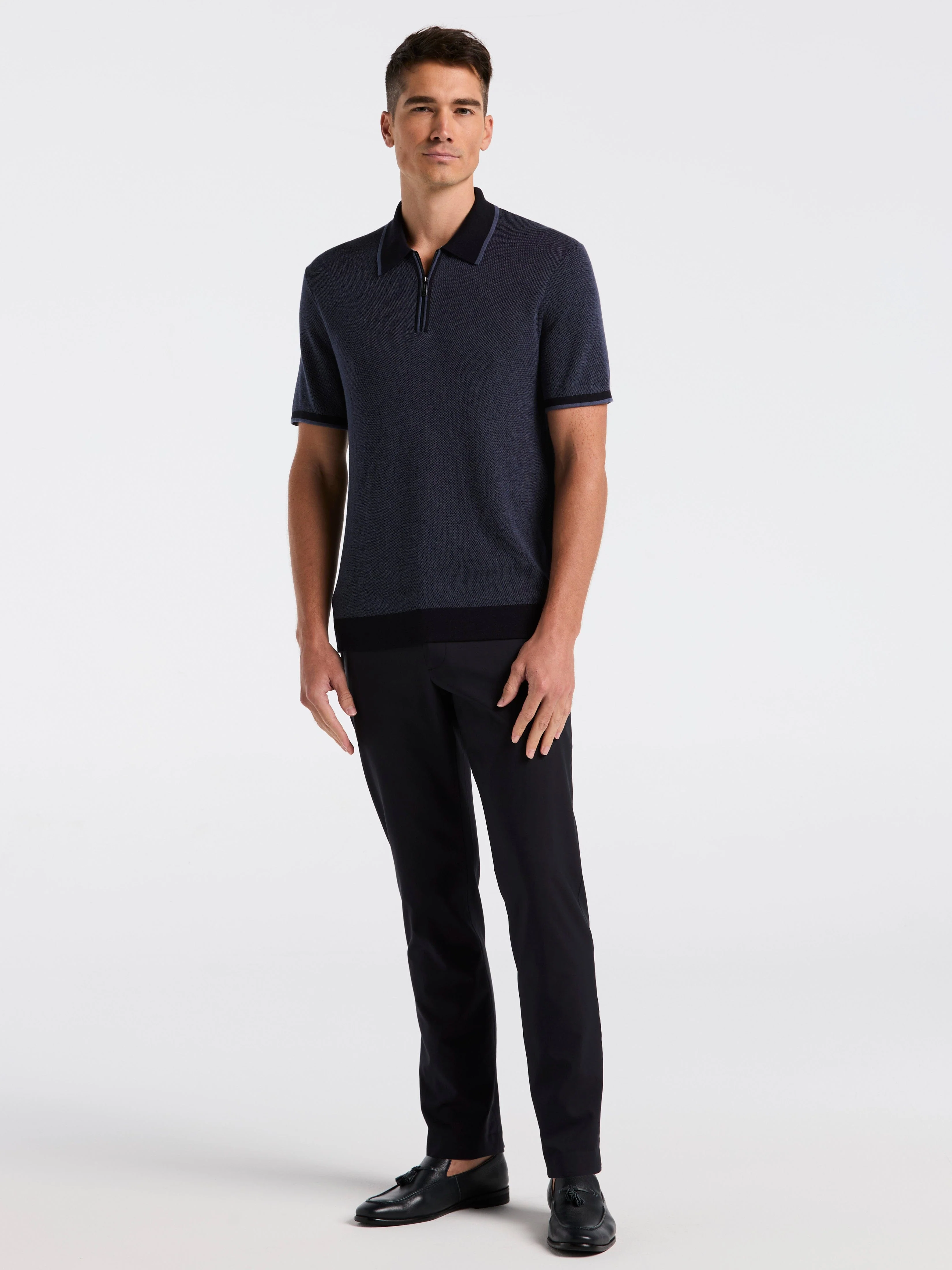 Bi-Color Stitch Zip Polo - Image 13