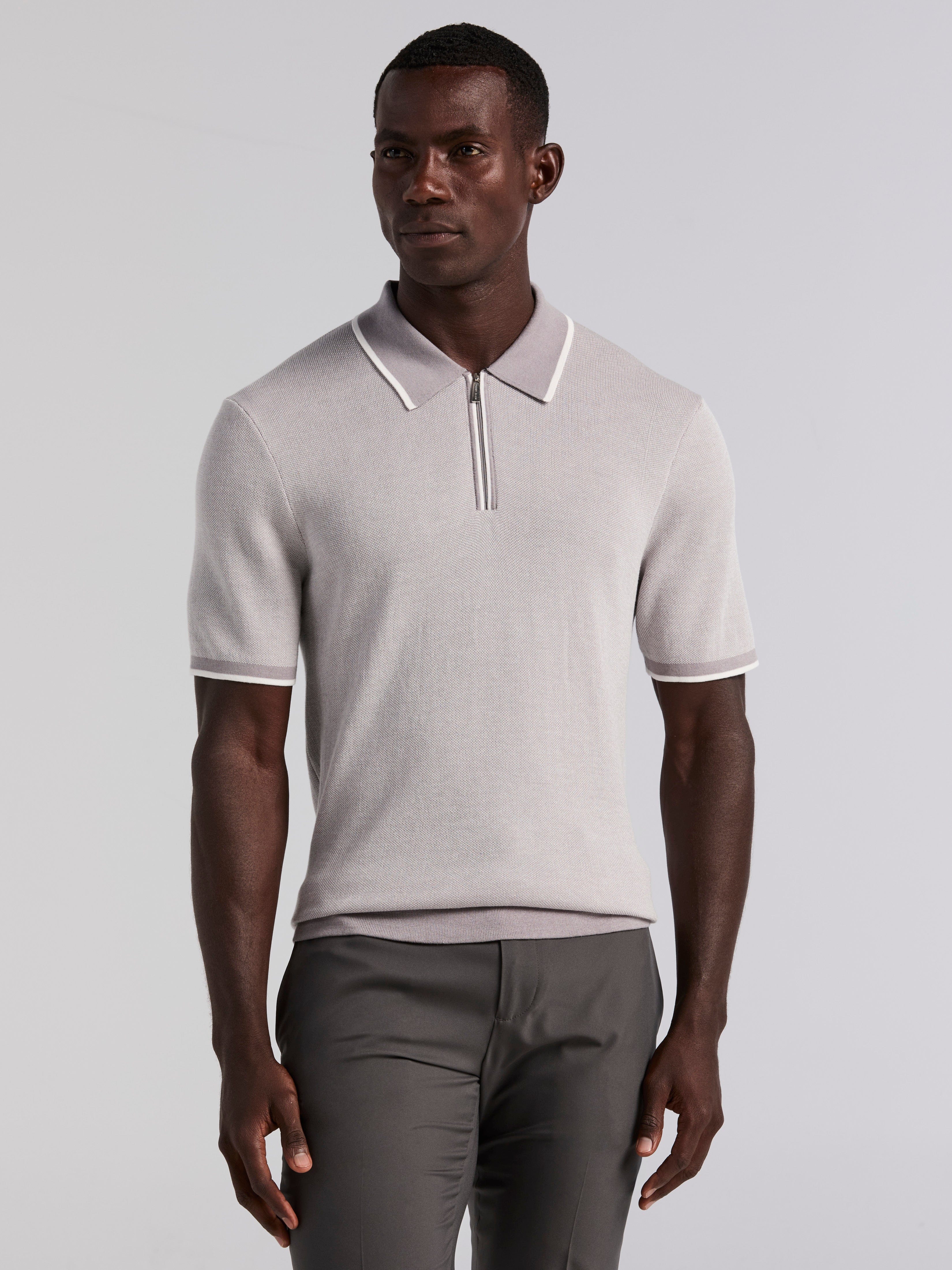 Bi-Color Stitch Zip Polo - Image 14