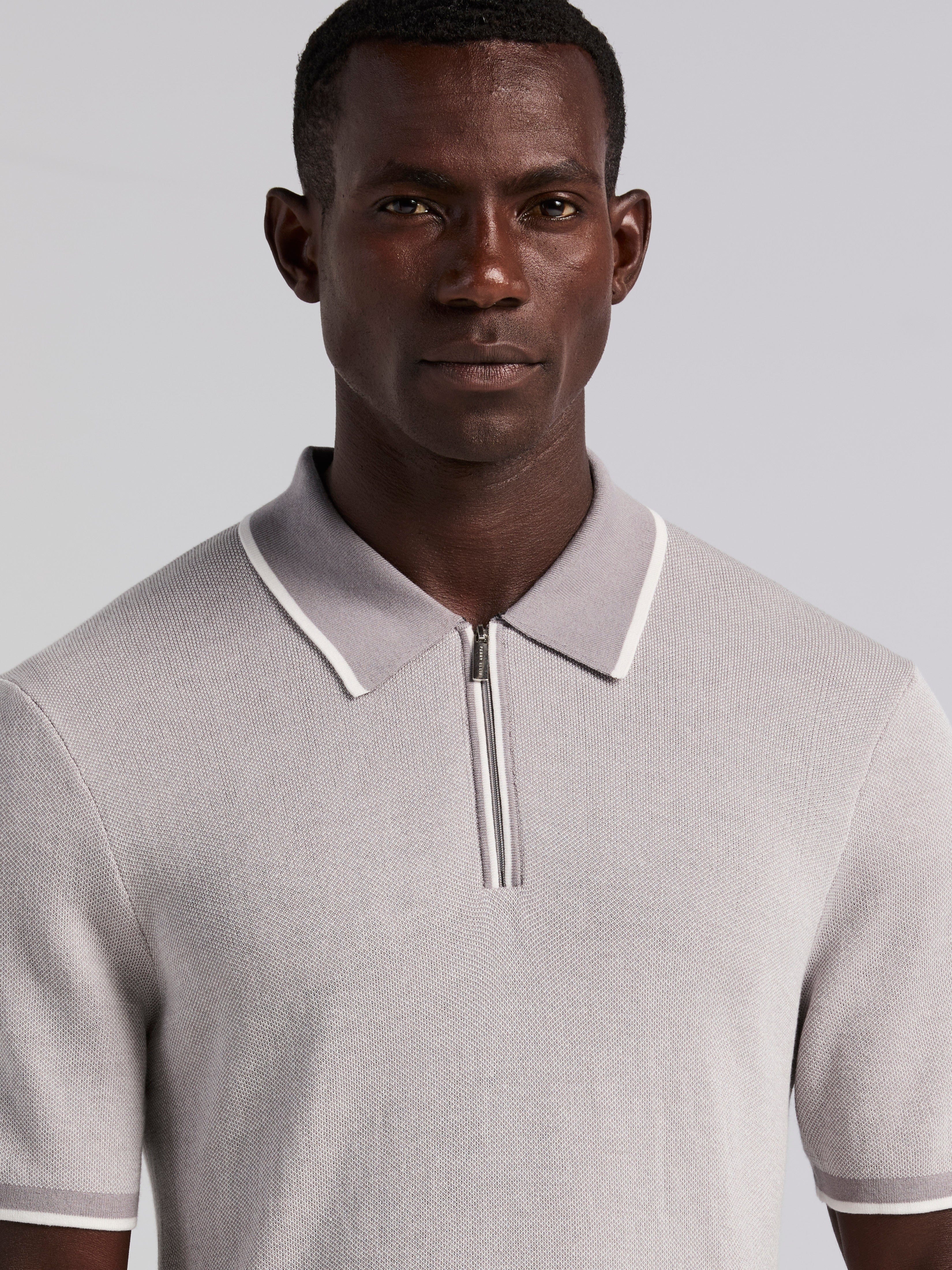 Bi-Color Stitch Zip Polo - Image 15