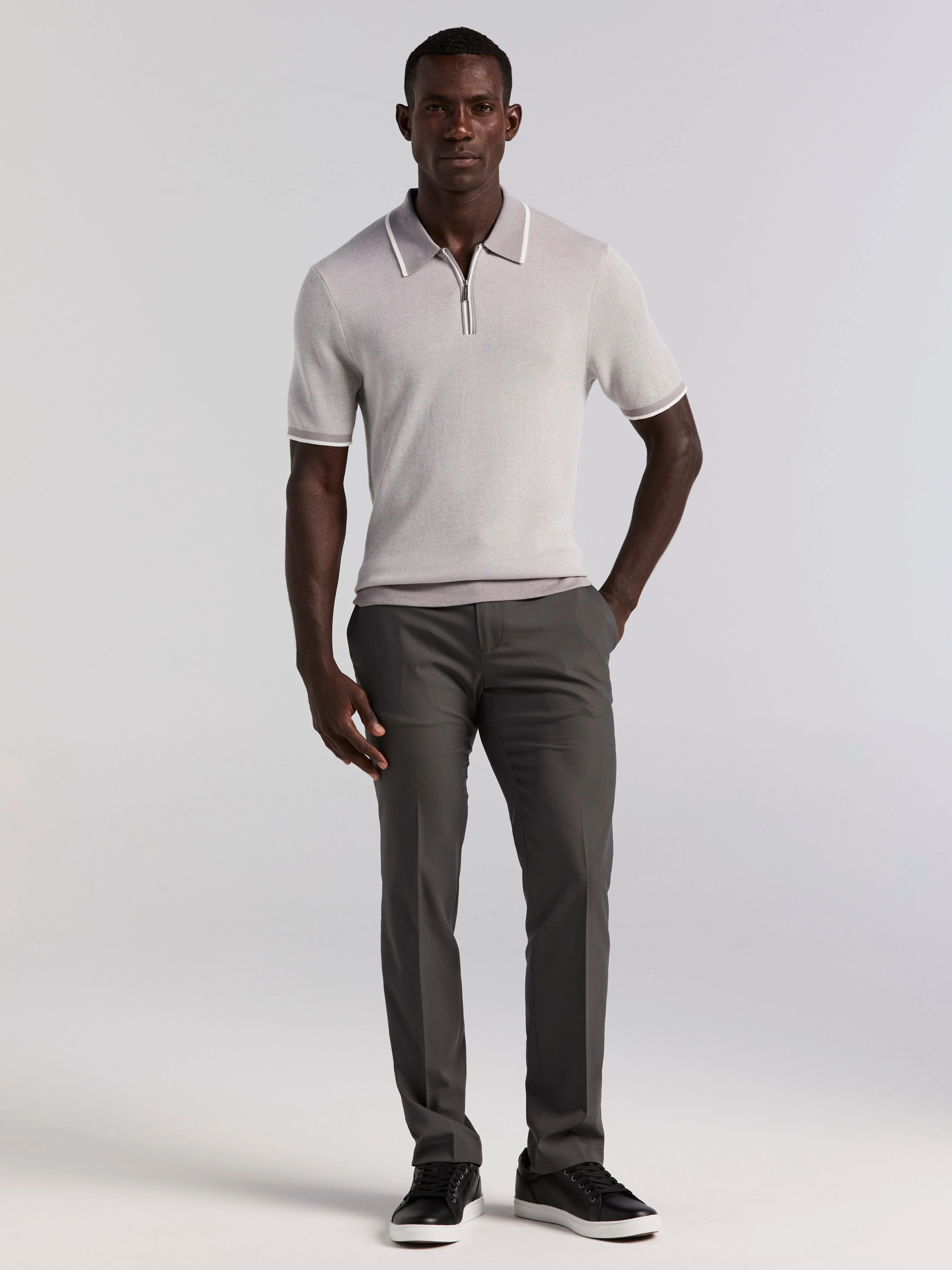 Bi-Color Stitch Zip Polo - Image 18
