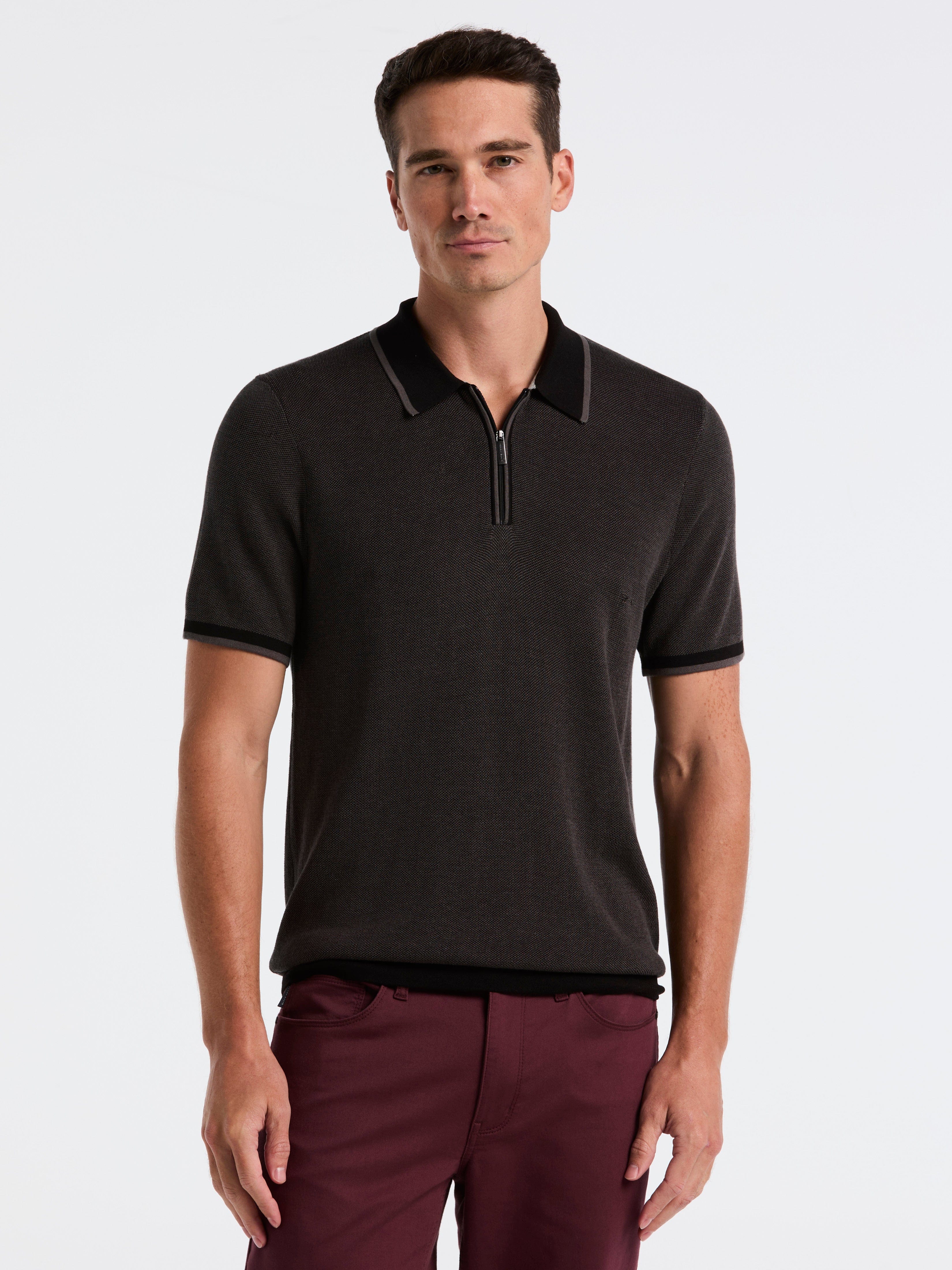 Bi-Color Stitch Zip Polo - Image 6