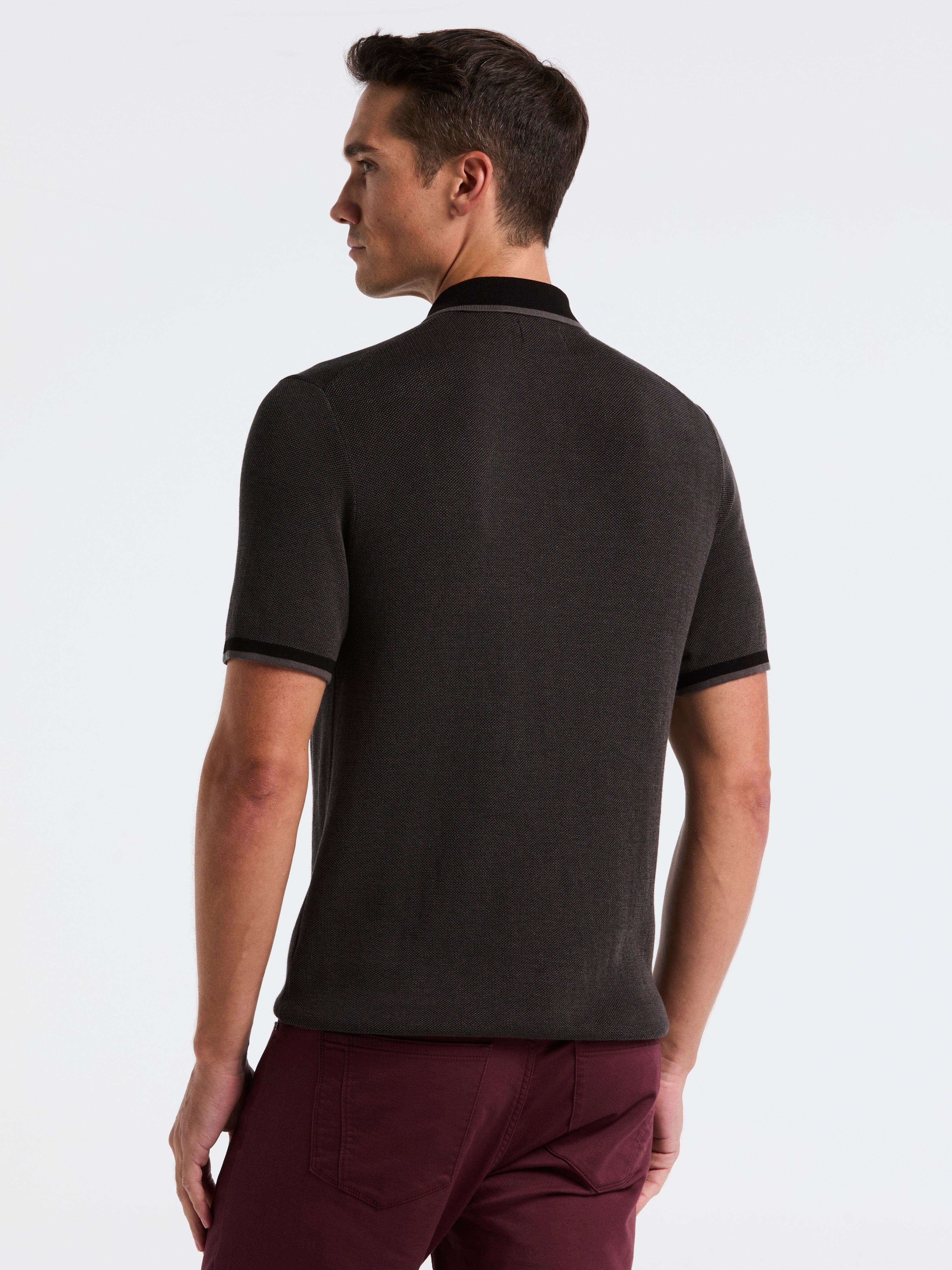 Bi-Color Stitch Zip Polo - Image 7