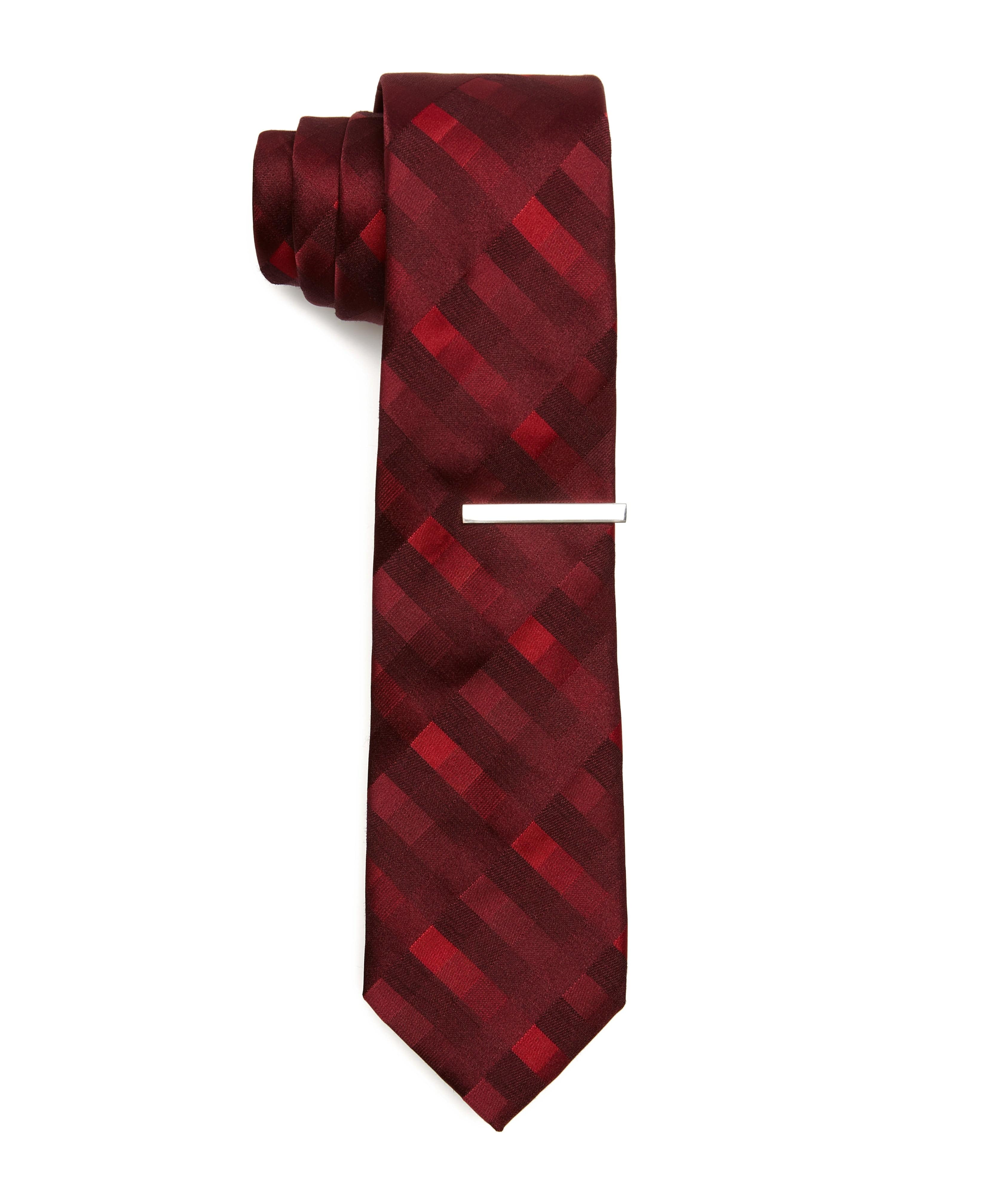 Burgundy Check Tie