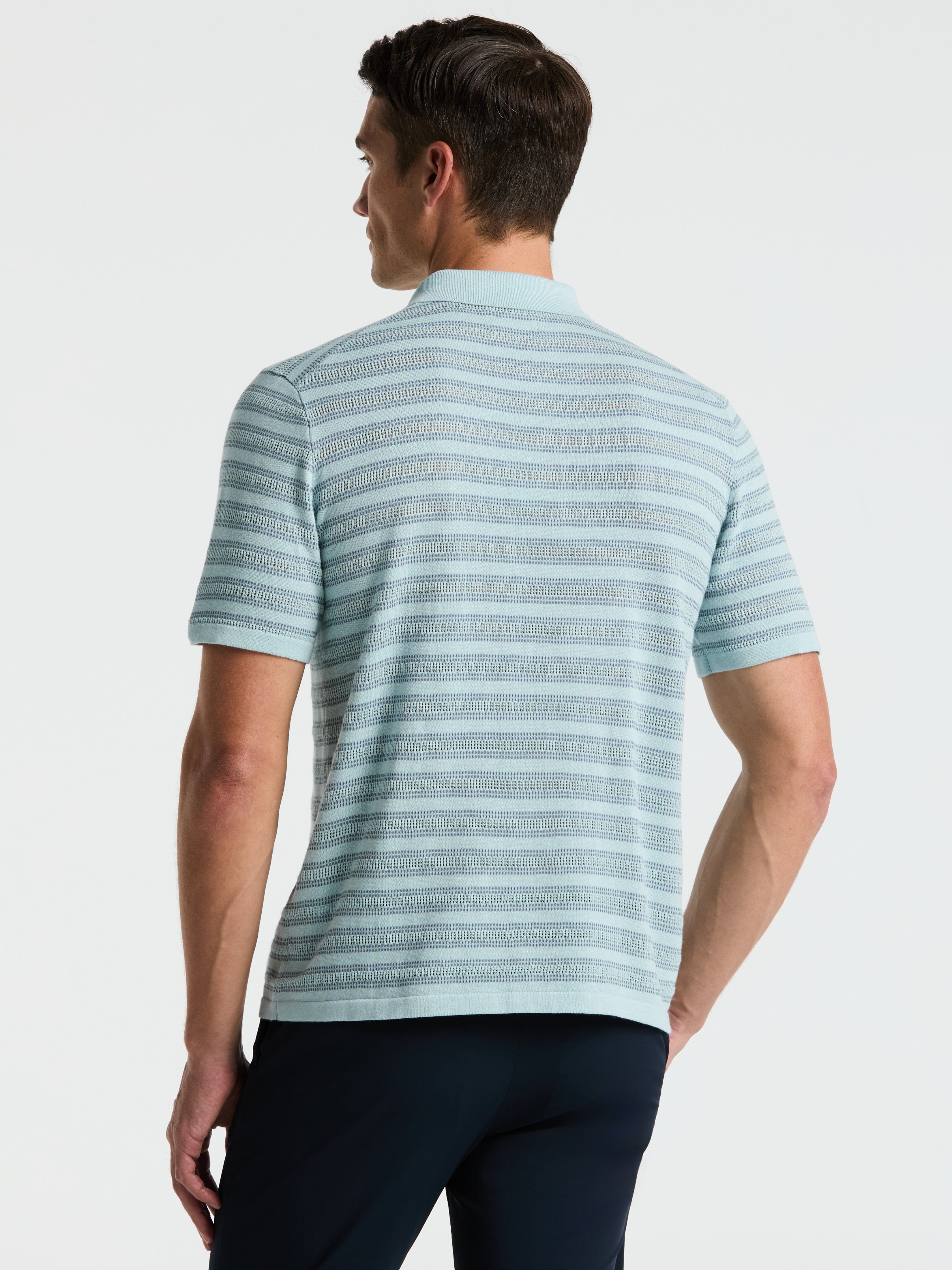 Button-Front Striped Polo Sweater - Image 7