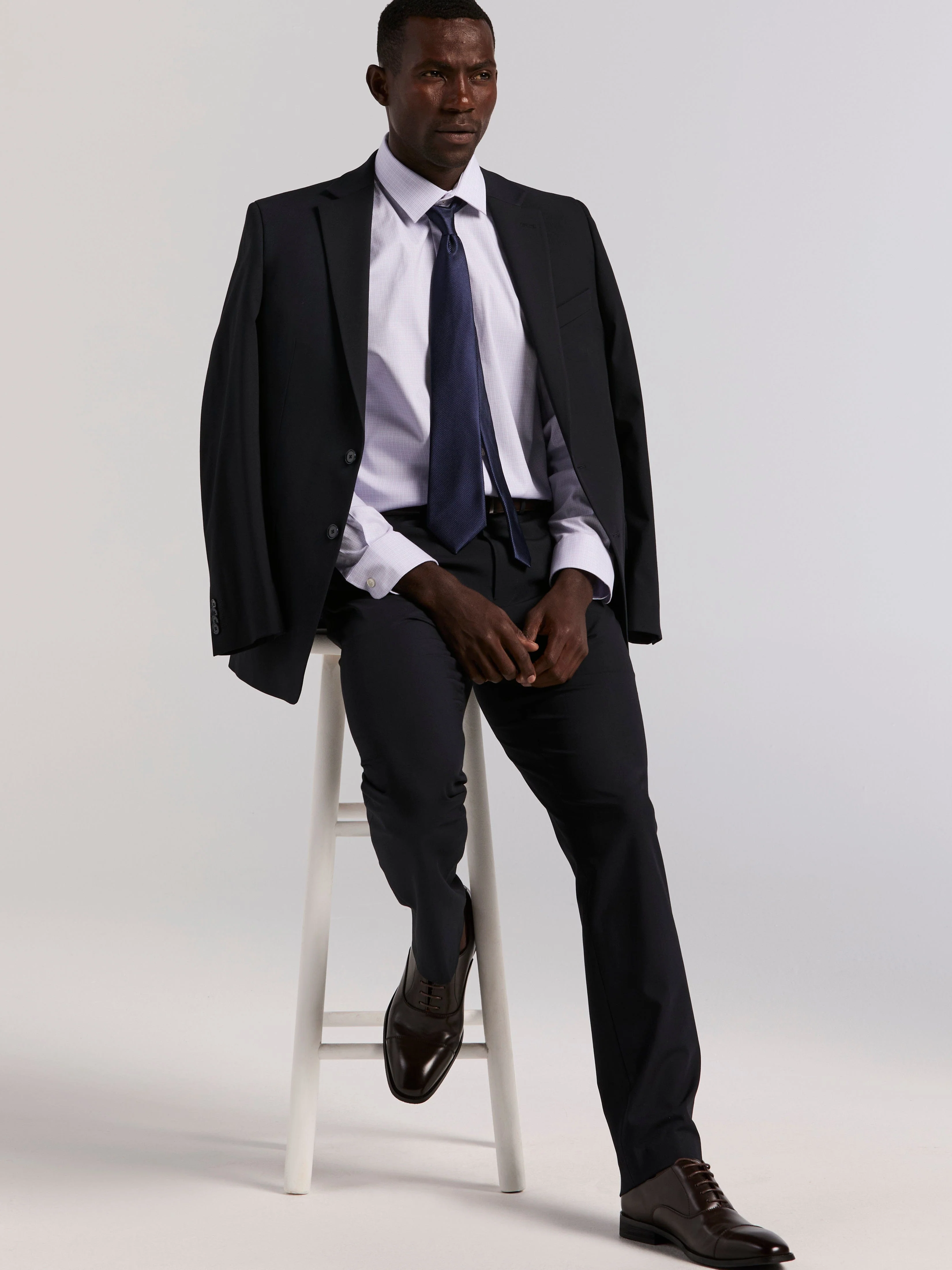 Slim Fit Cotton Stretch Mini Plaid Dress Shirt - Image 5