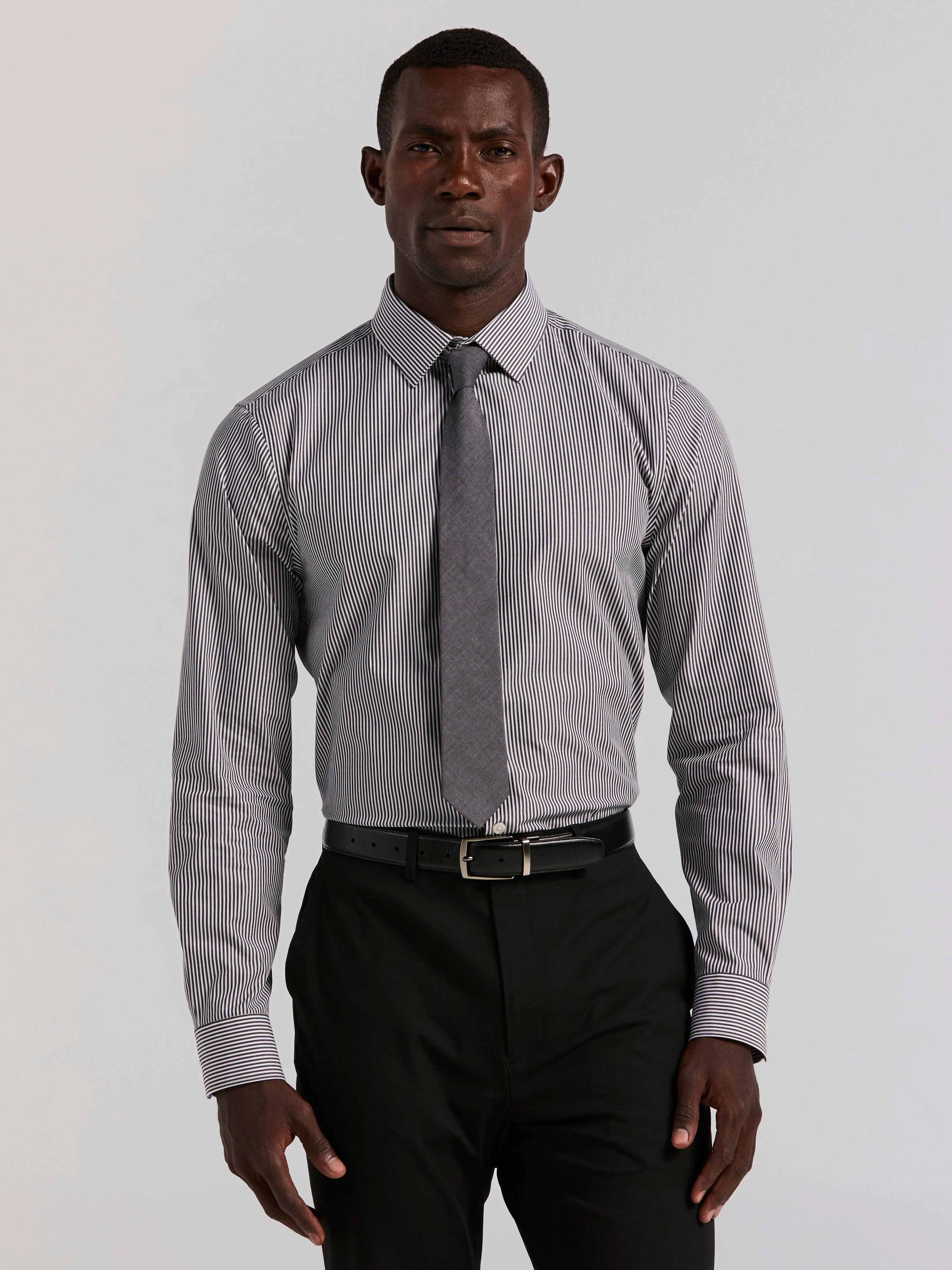 Slim Fit Cotton Stretch Bengal Stripe Dress Shirt