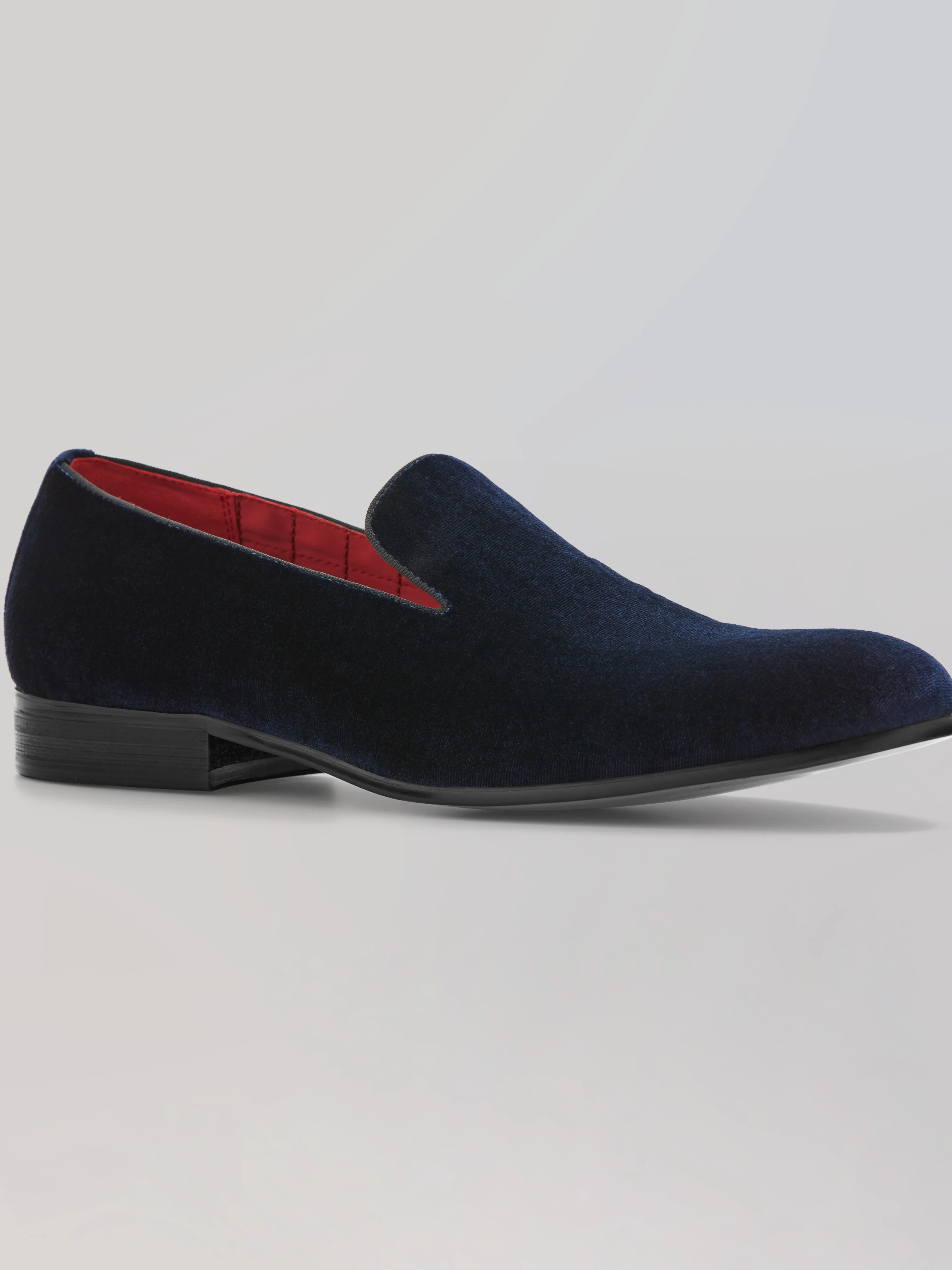 Dark Blue Velvet Loafers