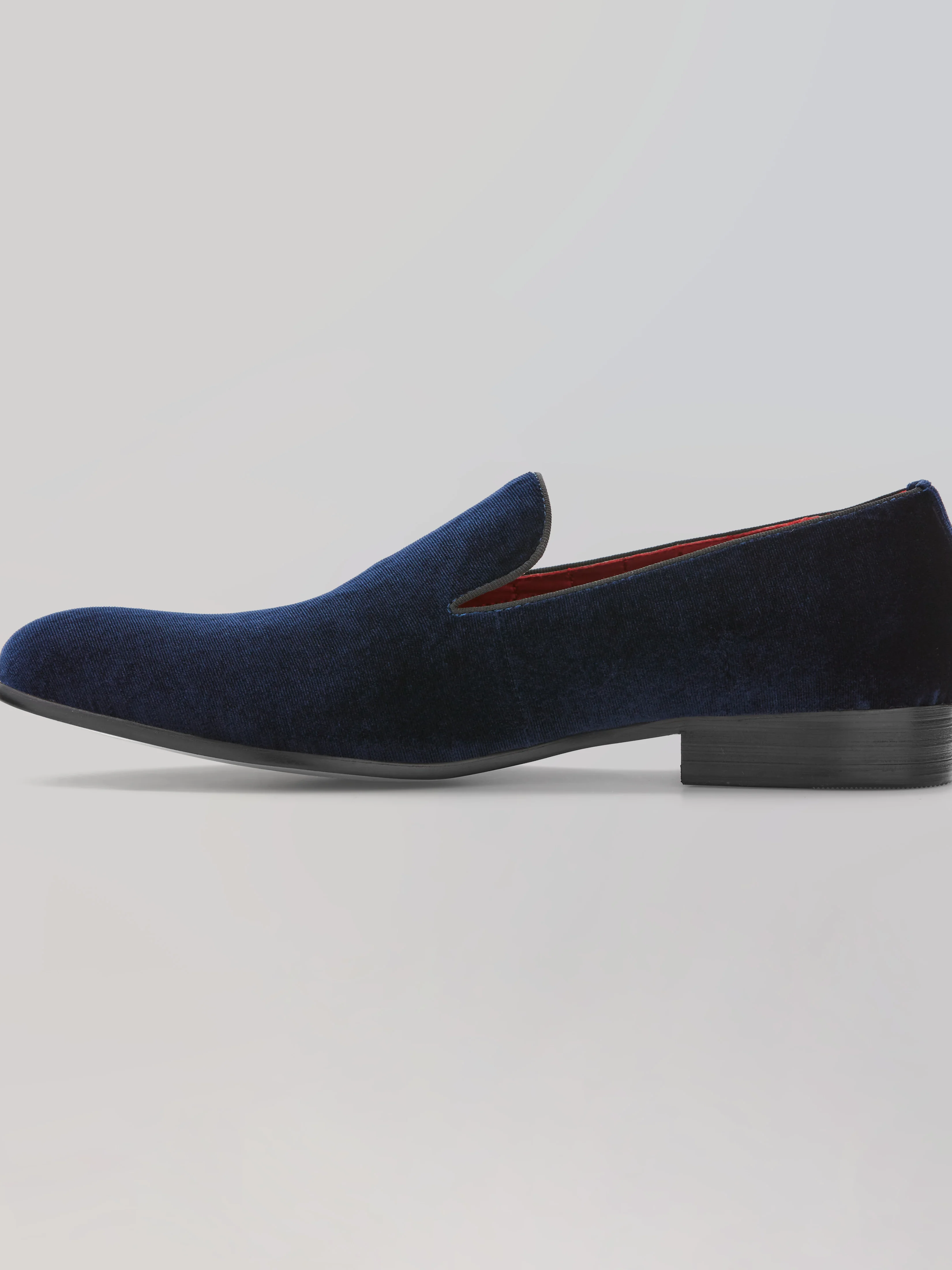 Dark Blue Velvet Loafers - Image 2
