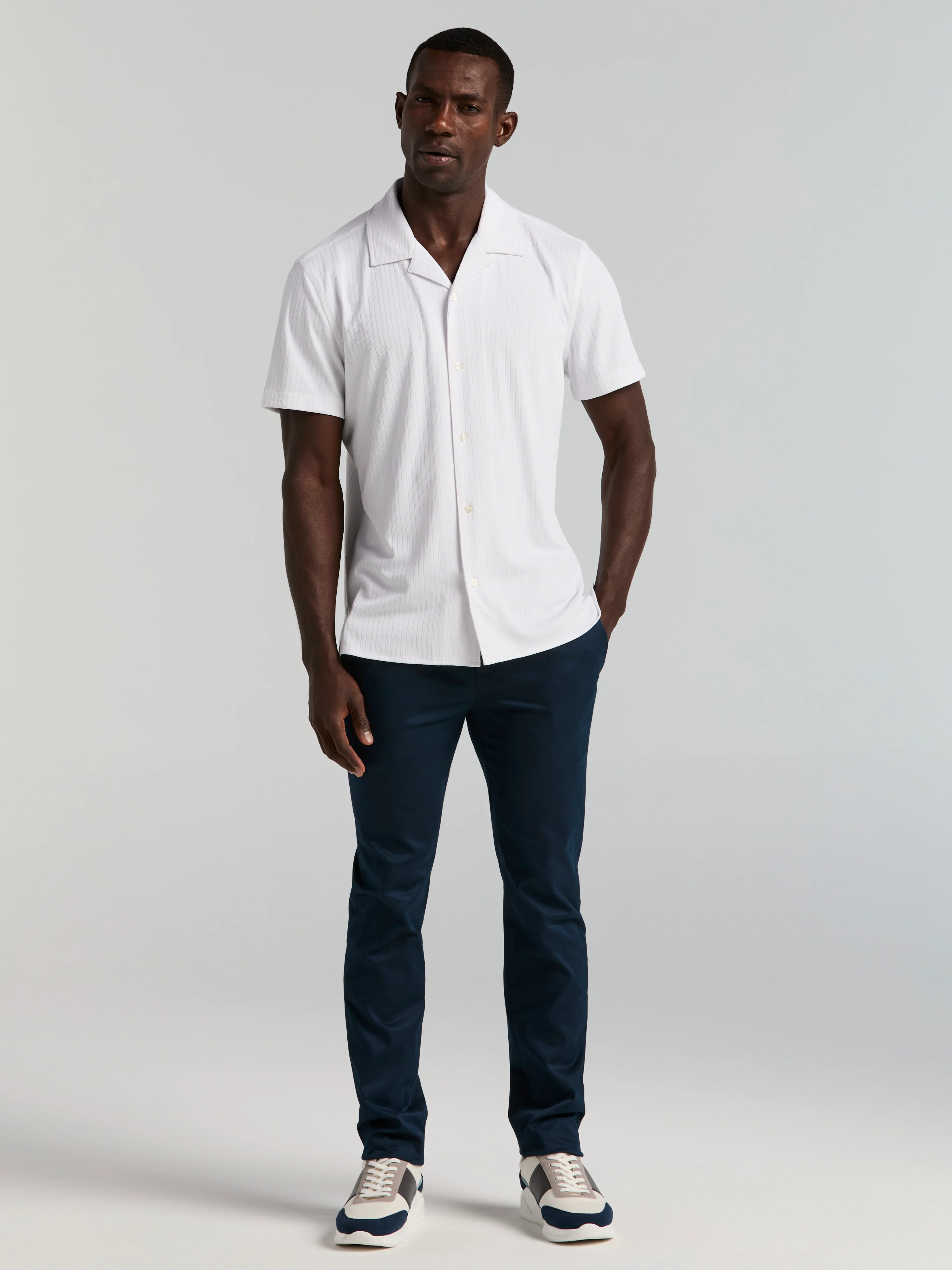 Ribbed Camp Collar Knit Shirt - Image 10