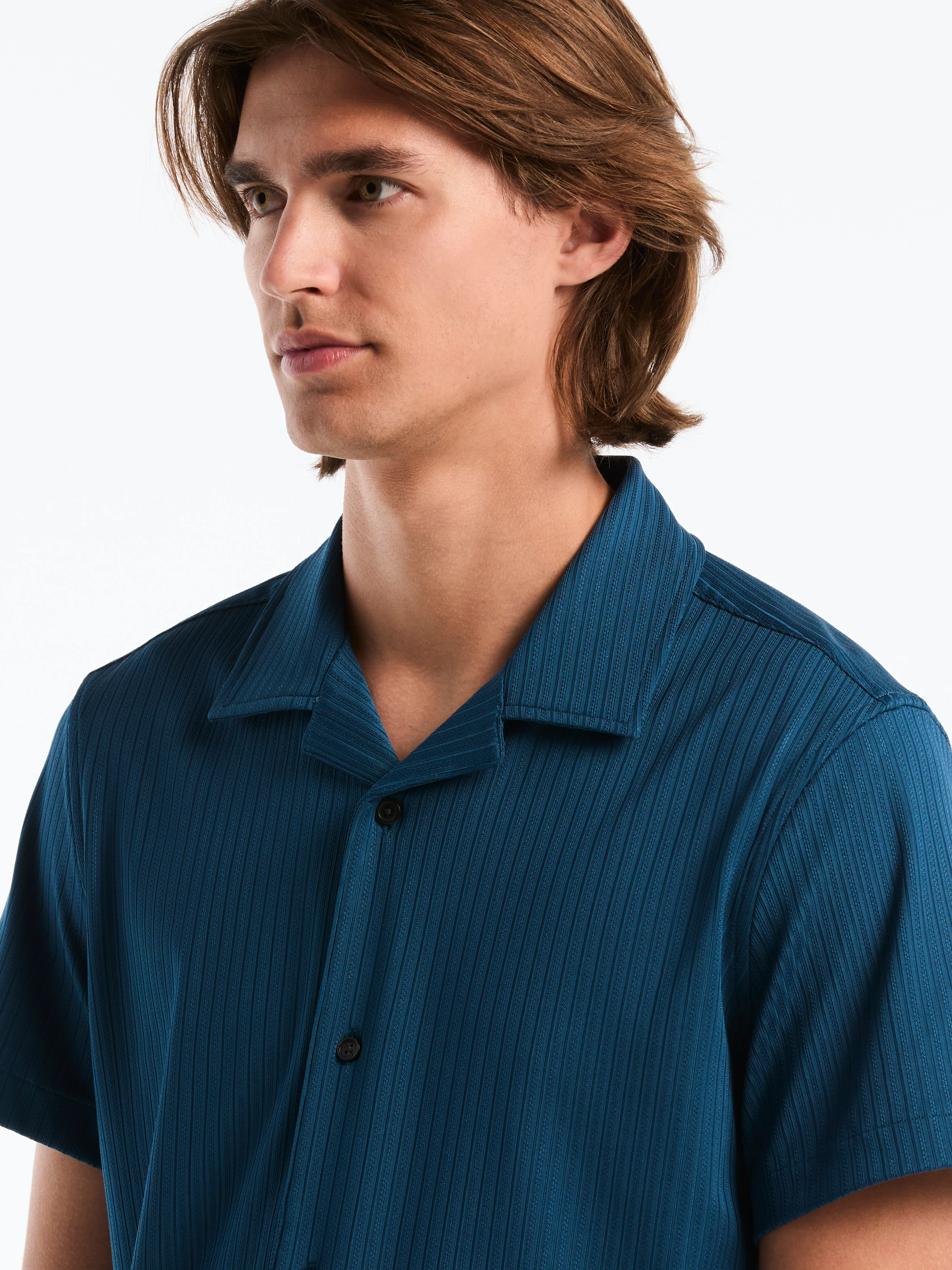 Ribbed Camp Collar Knit Shirt - Image 2