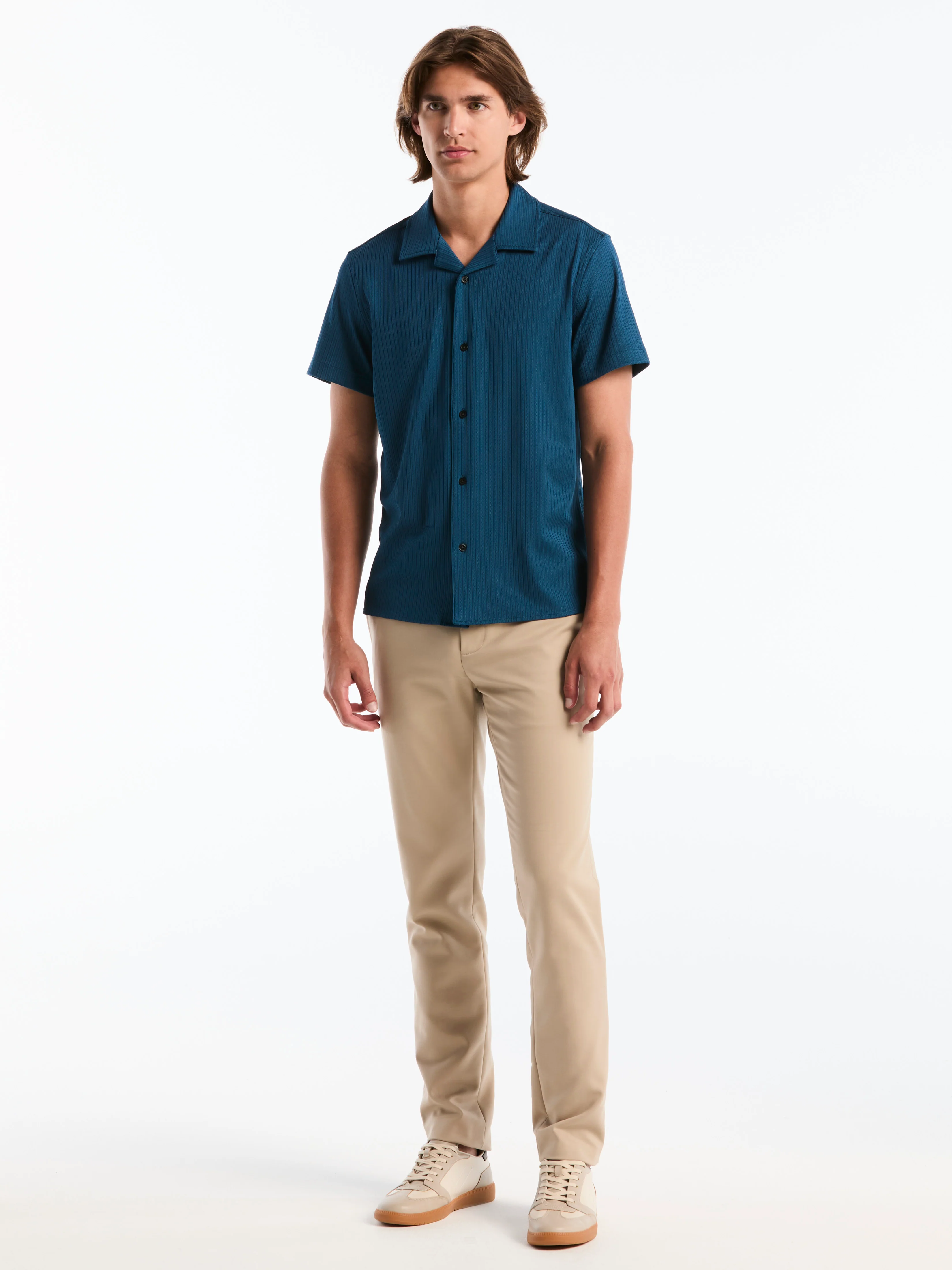 Ribbed Camp Collar Knit Shirt - Image 4