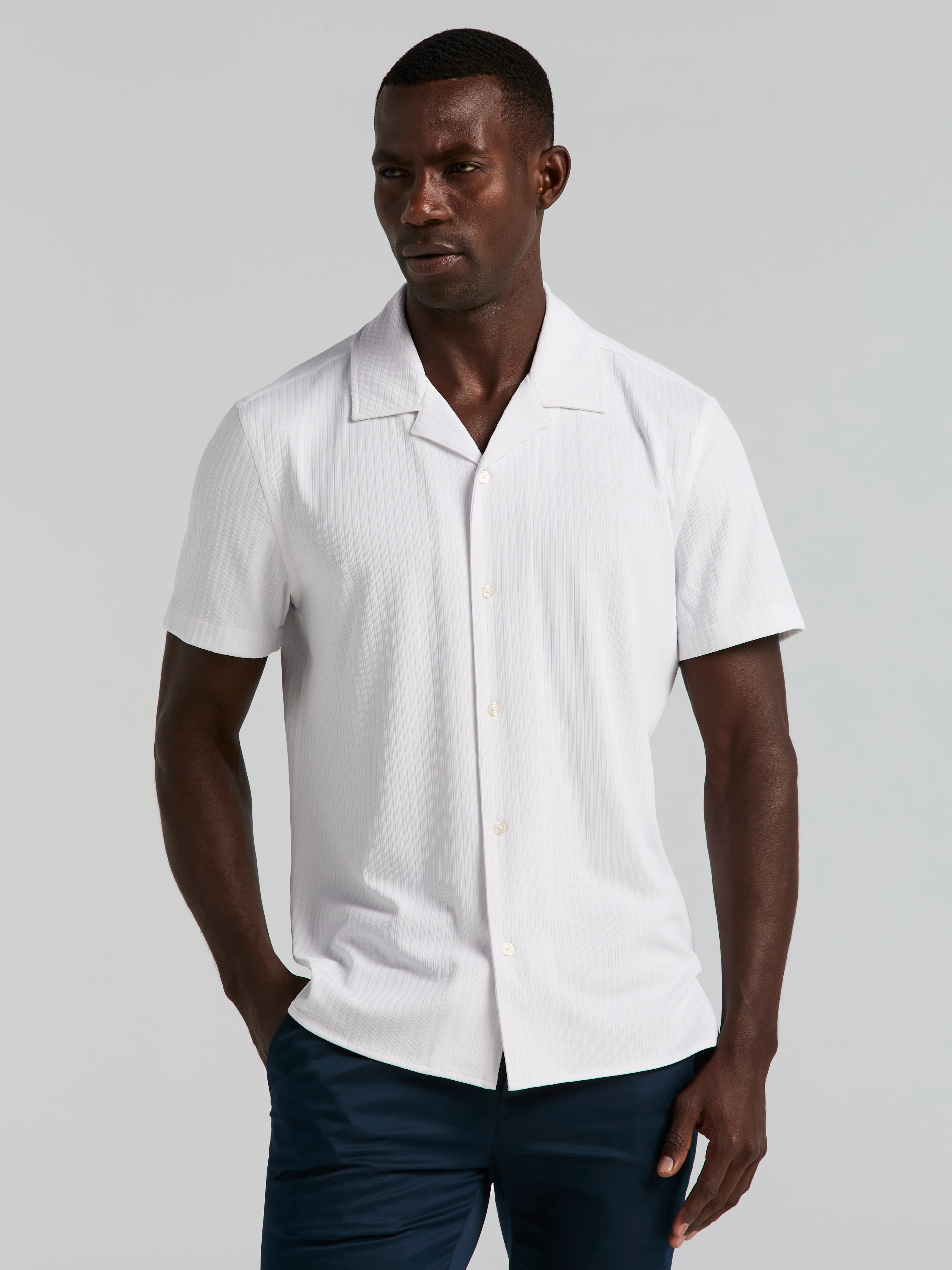 Ribbed Camp Collar Knit Shirt - Image 6