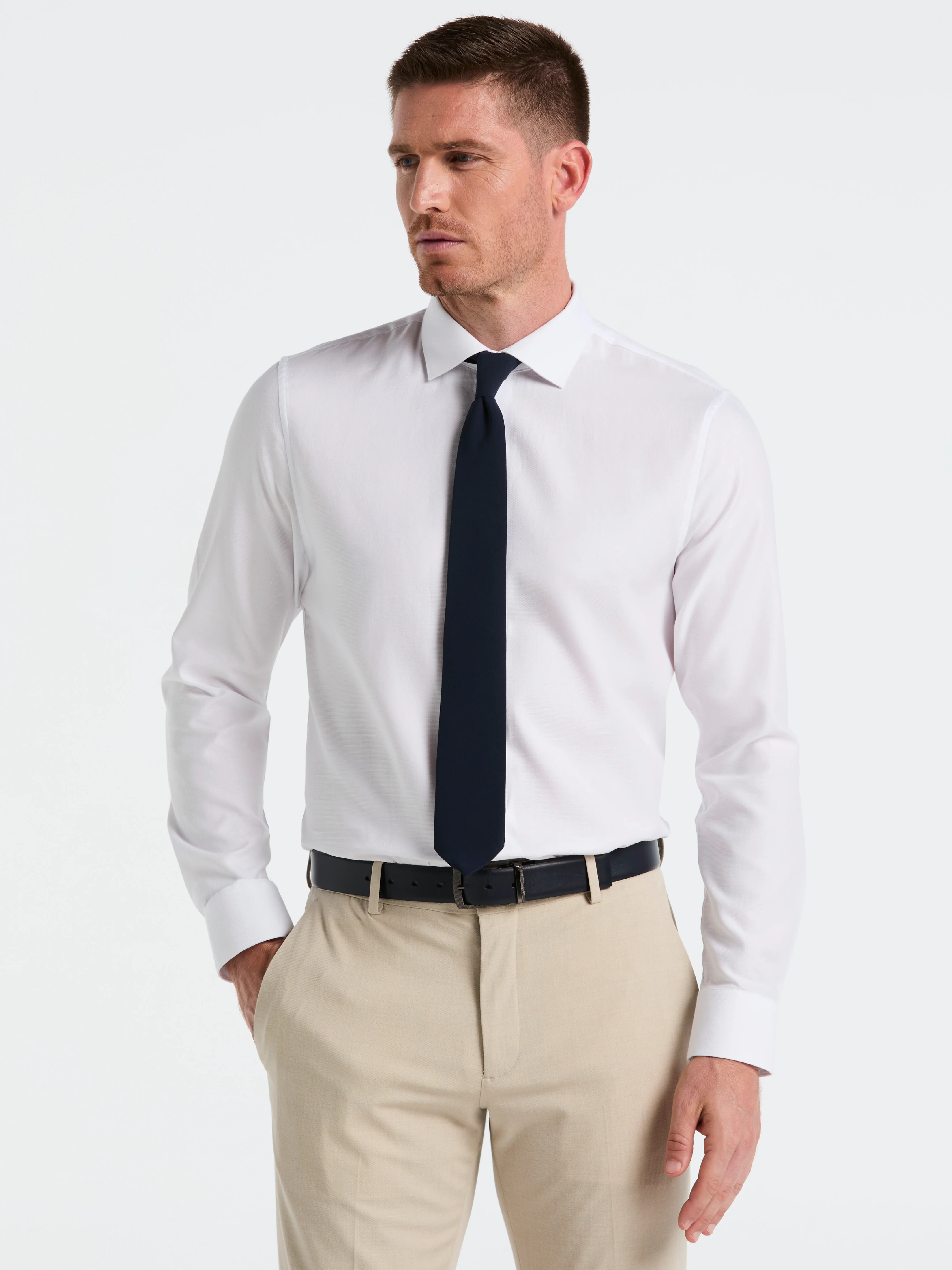 Dobby Micro Diamond Print Dress Shirt - Image 5