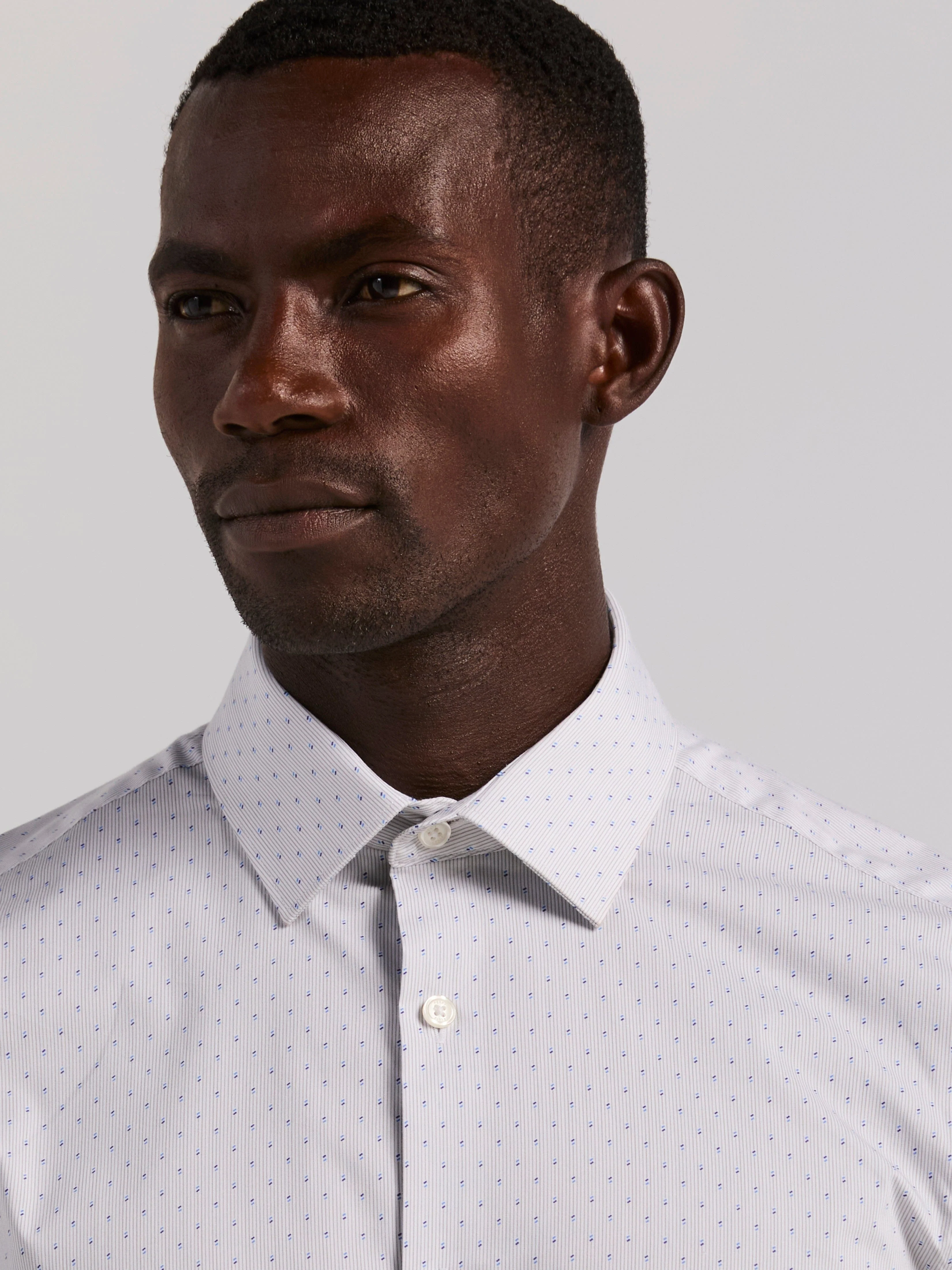 Slim Fit Dot Stripe Dress Shirt - Image 2