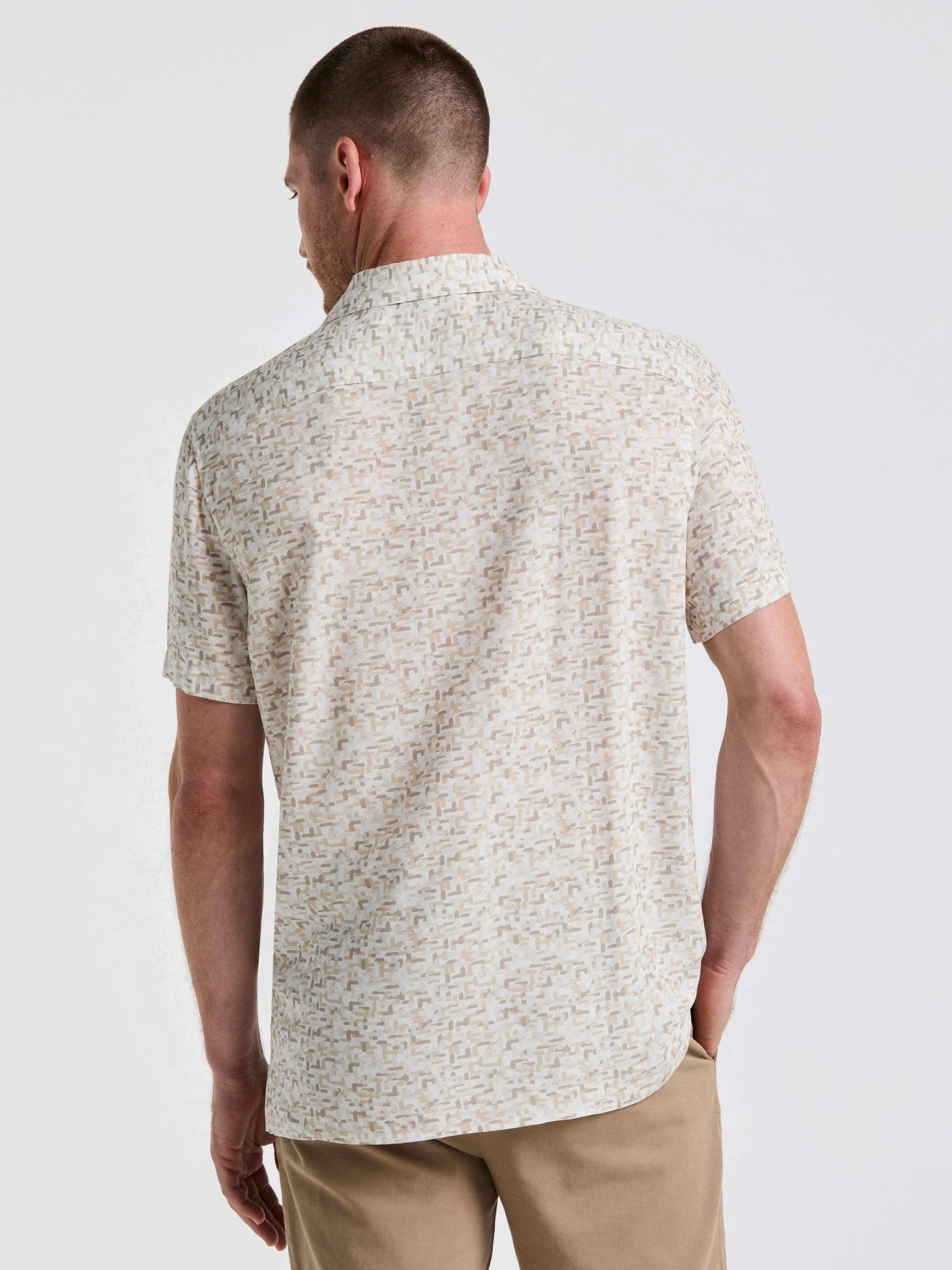 EcoVero™ Brushstroke Print Camp Collar Shirt - Image 2
