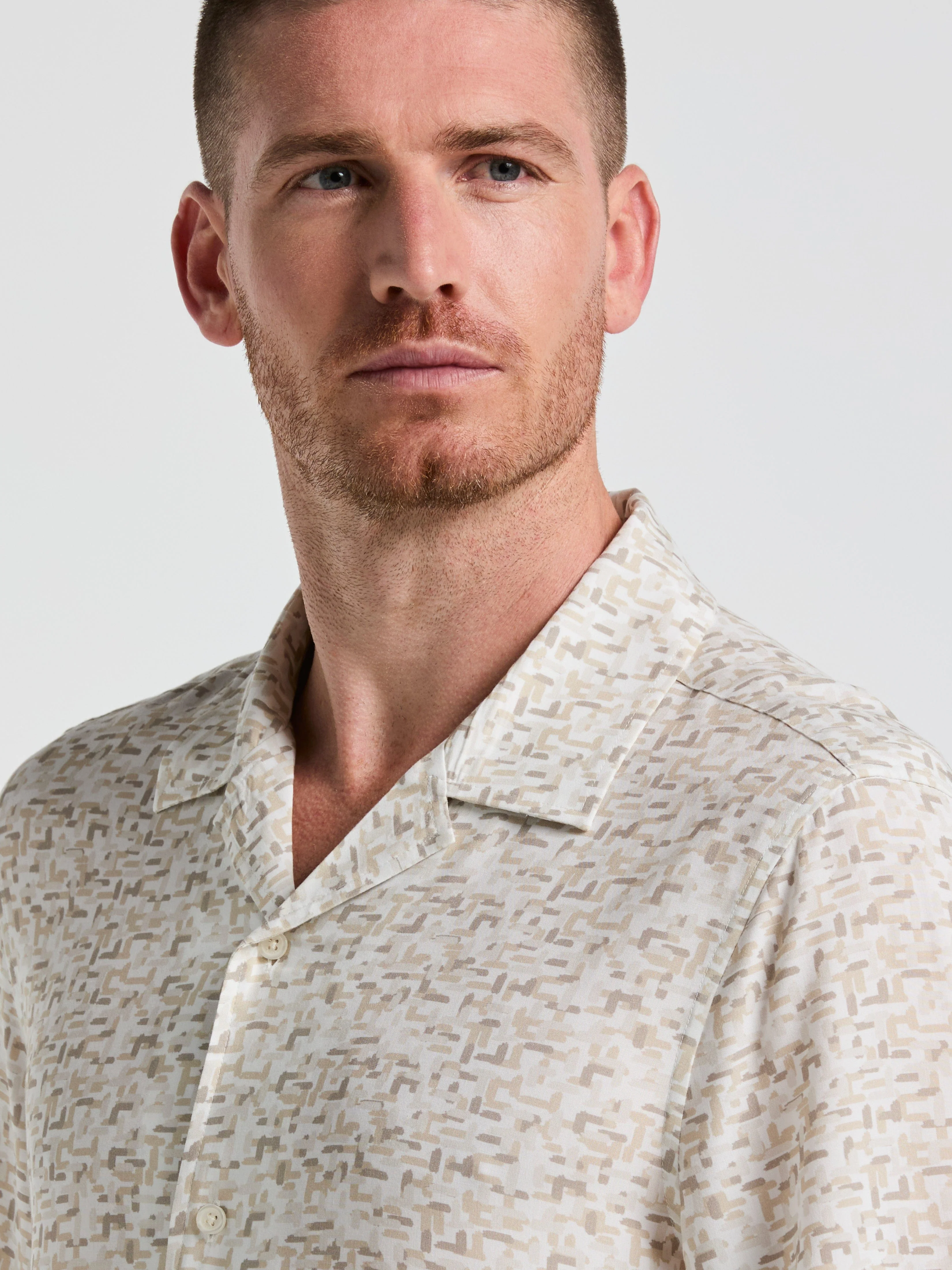 EcoVero™ Brushstroke Print Camp Collar Shirt - Image 4