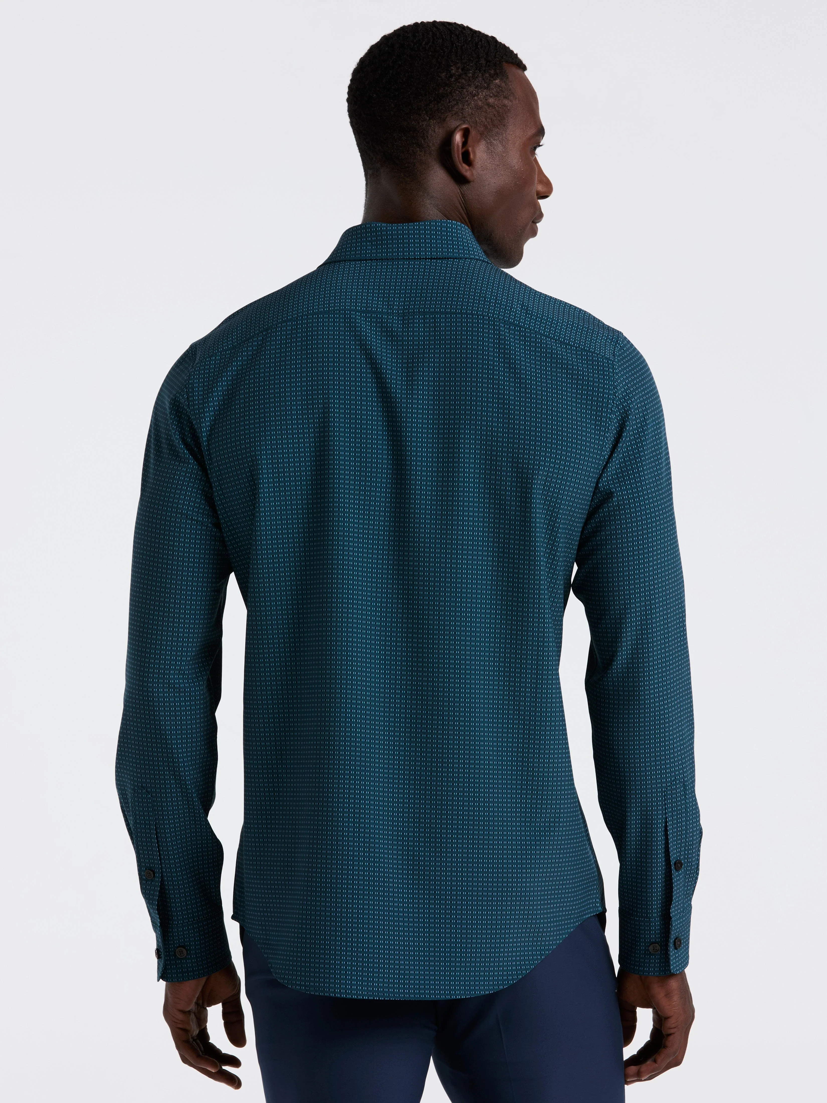 Geo Print Long Sleeve Slim Fit Shirt - Image 9