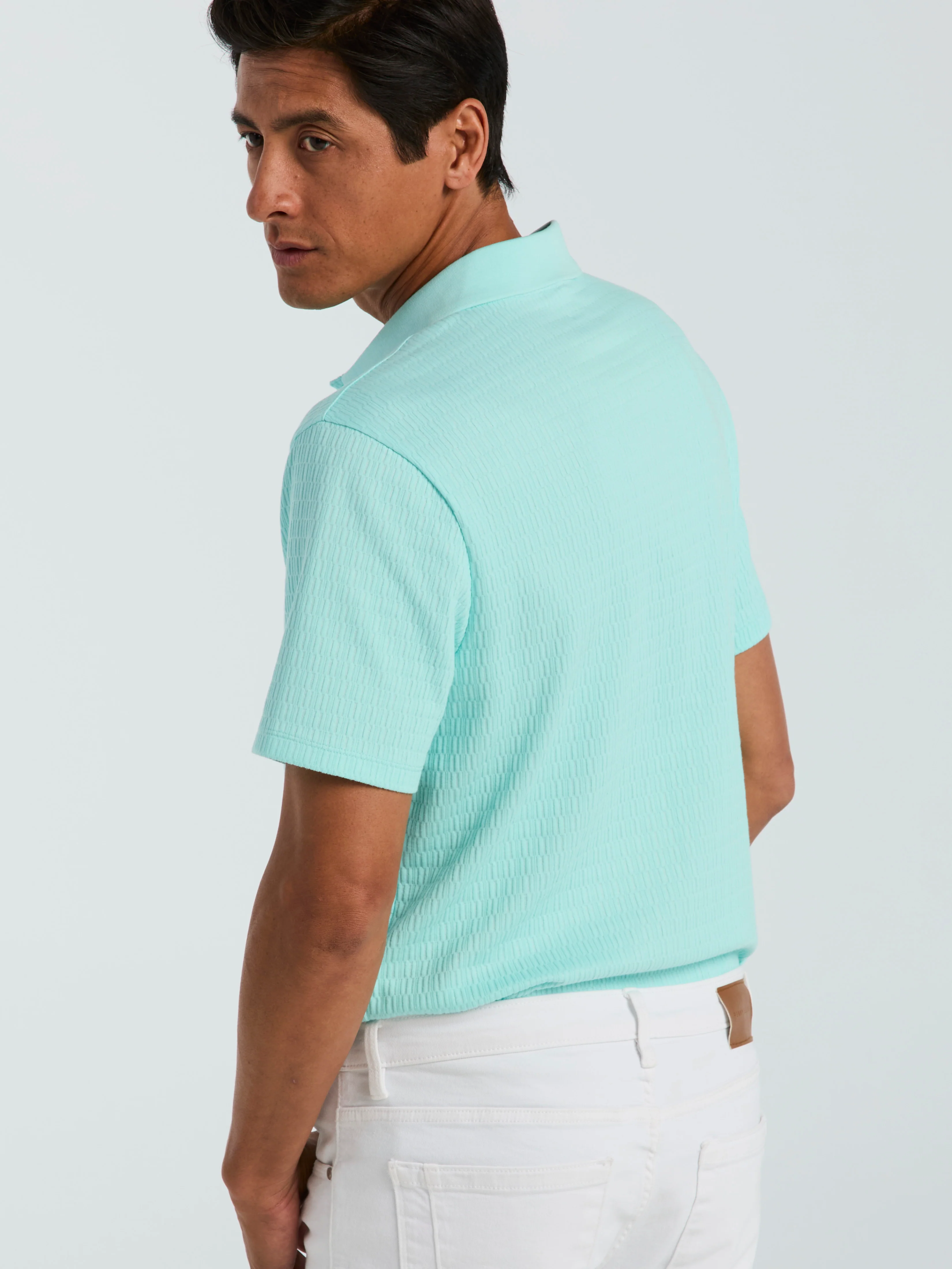 Geometric Jacquard Polo - Image 3