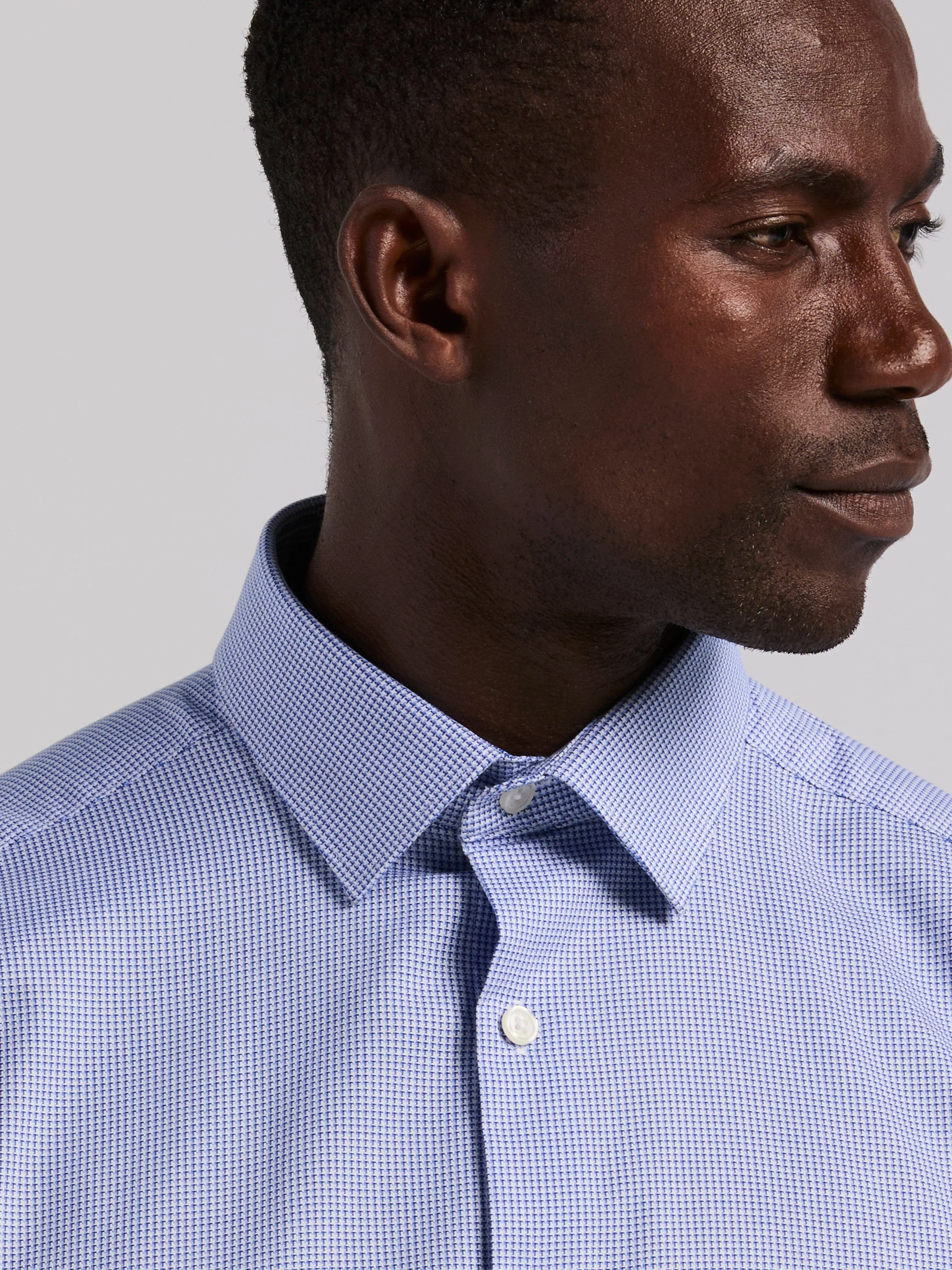 Slim Fit Cotton Stretch Houndstooth Dress Shirt - Image 2