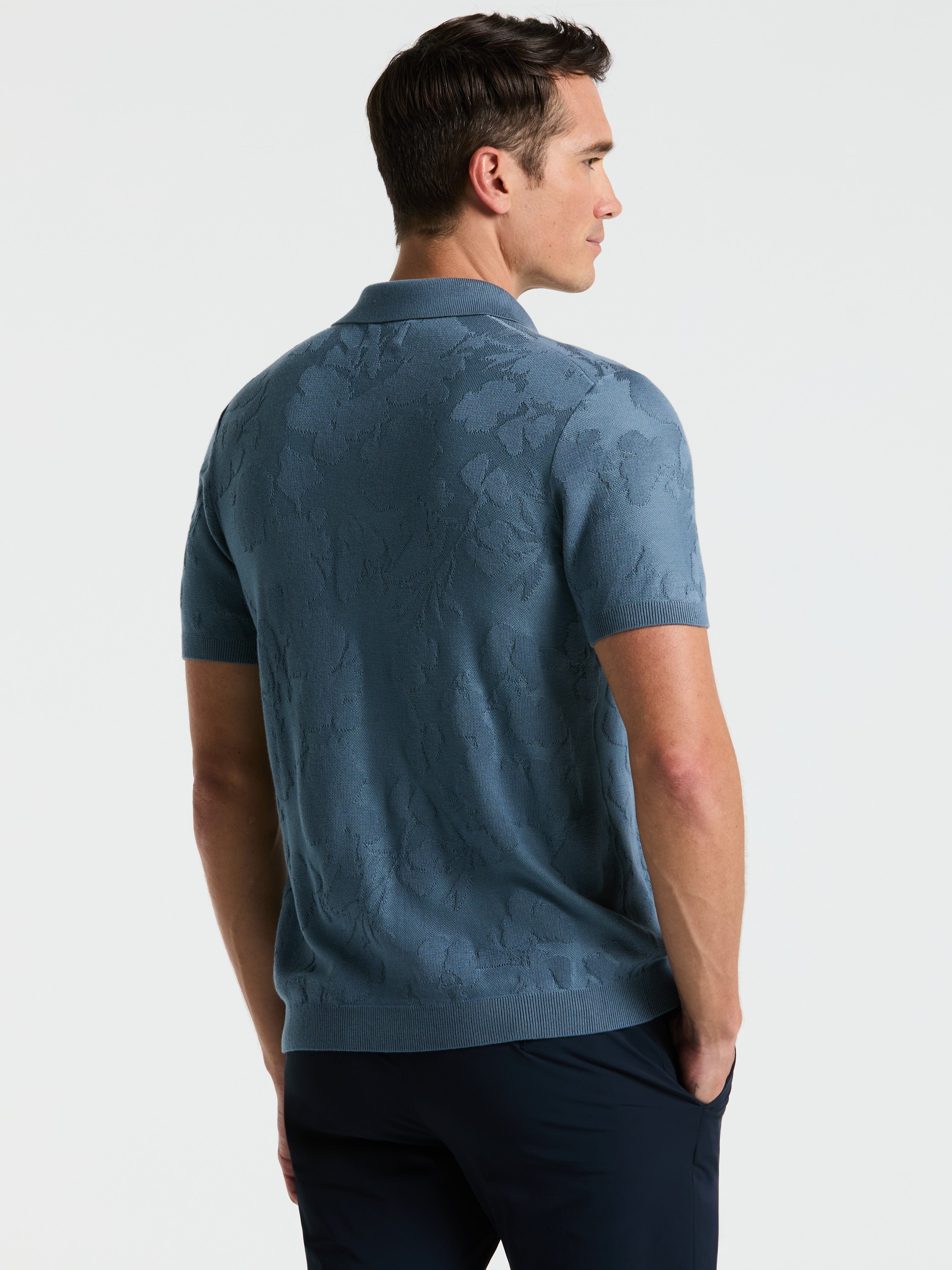 Jacquard Floral Polo Sweater - Image 5