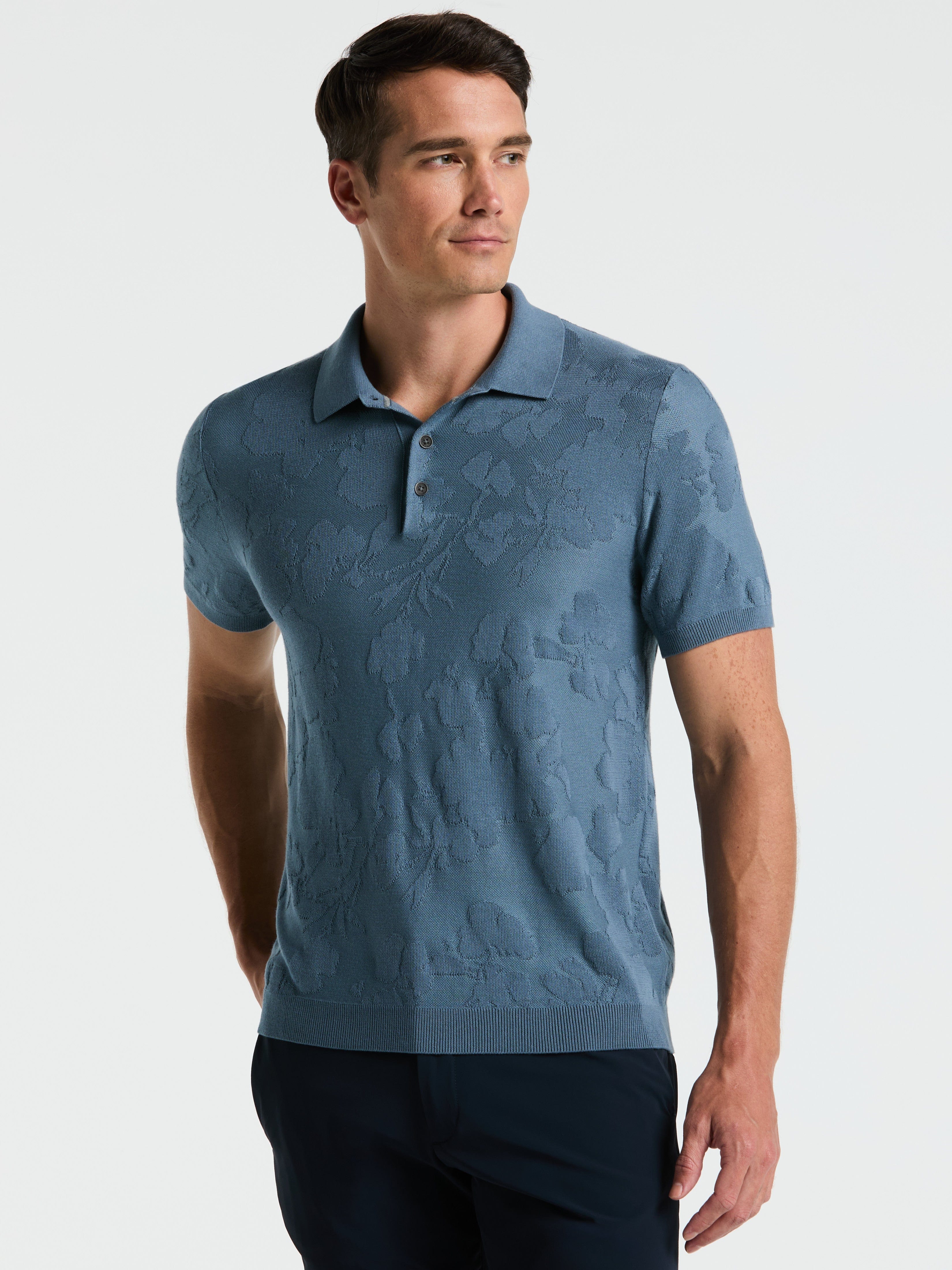 Jacquard Floral Polo Sweater - Image 6