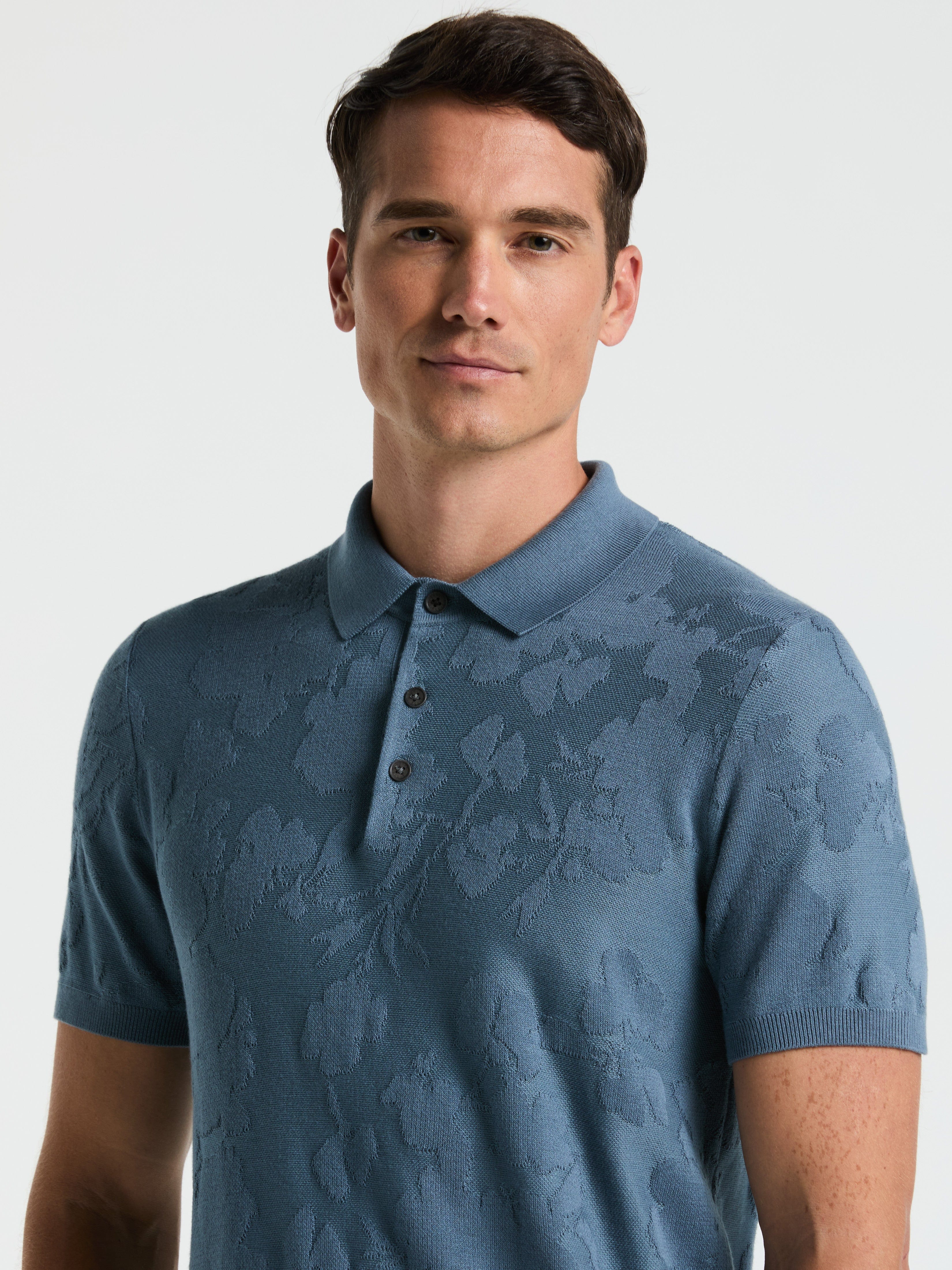 Jacquard Floral Polo Sweater - Image 8