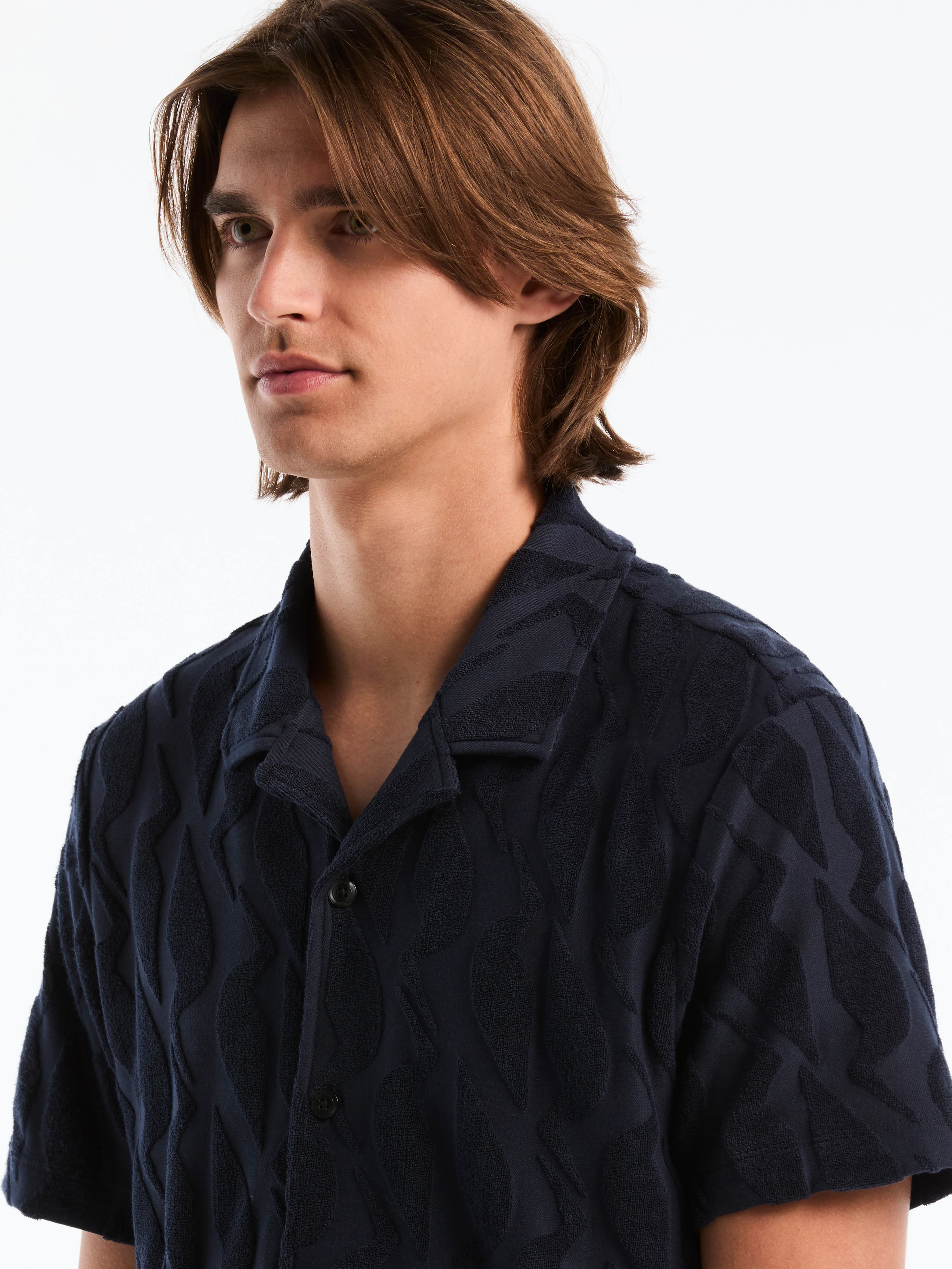 Jacquard Terry Camp Collar Polo - Image 2