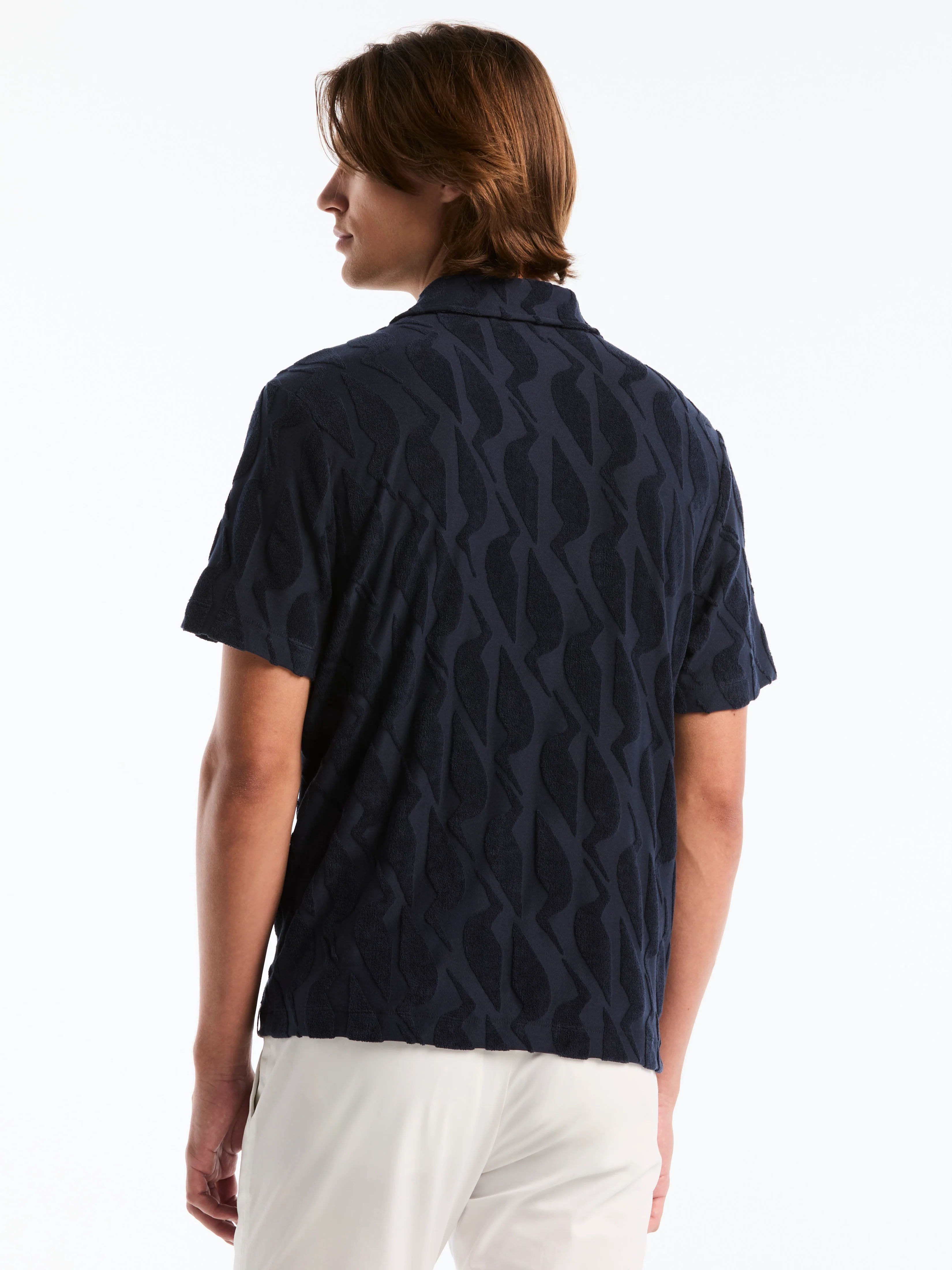 Jacquard Terry Camp Collar Polo - Image 3