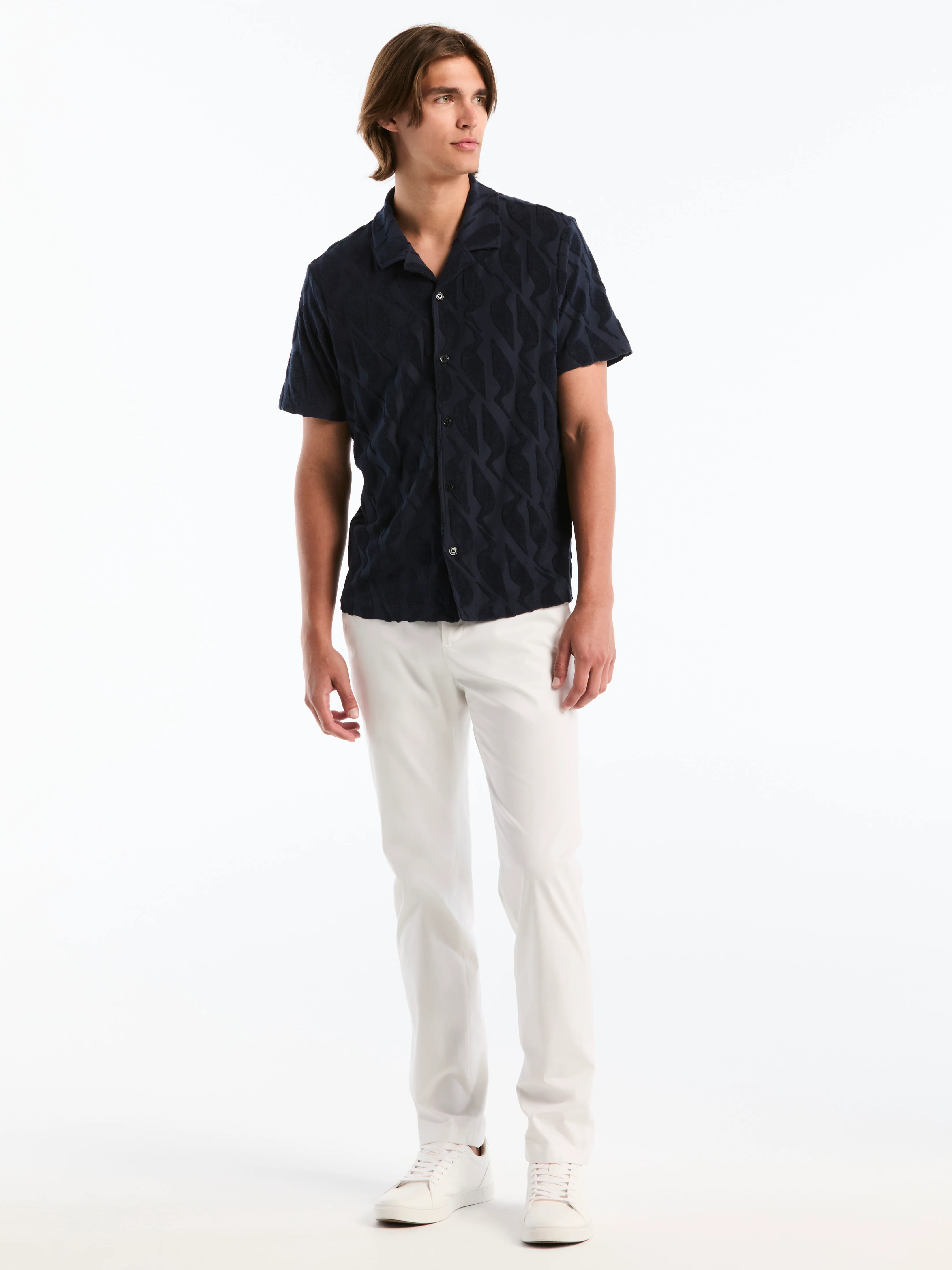 Jacquard Terry Camp Collar Polo - Image 4