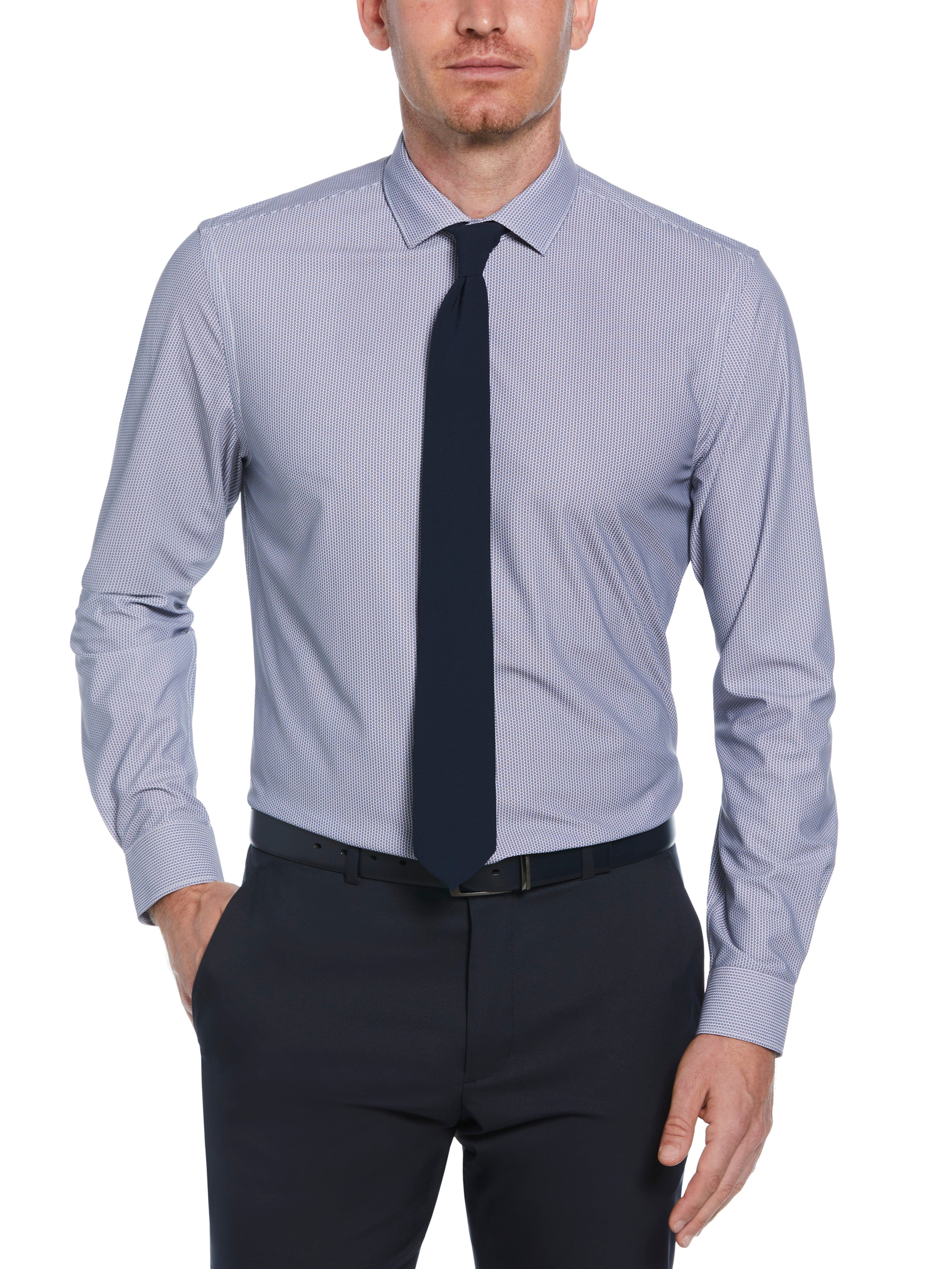 Slim Fit Circle Pattern Dress Shirt