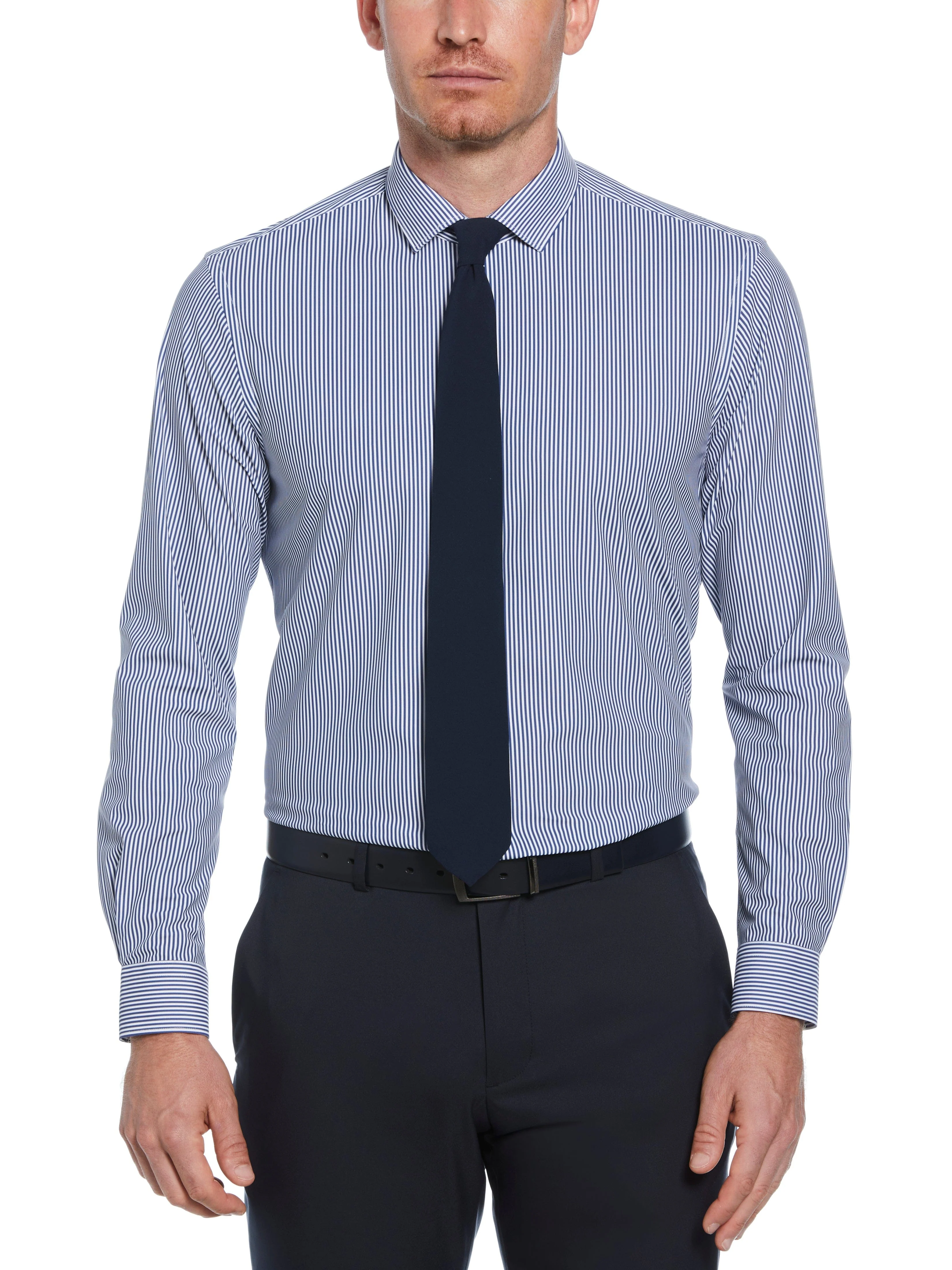 Slim Fit Button-Down Striped Dress Shirt