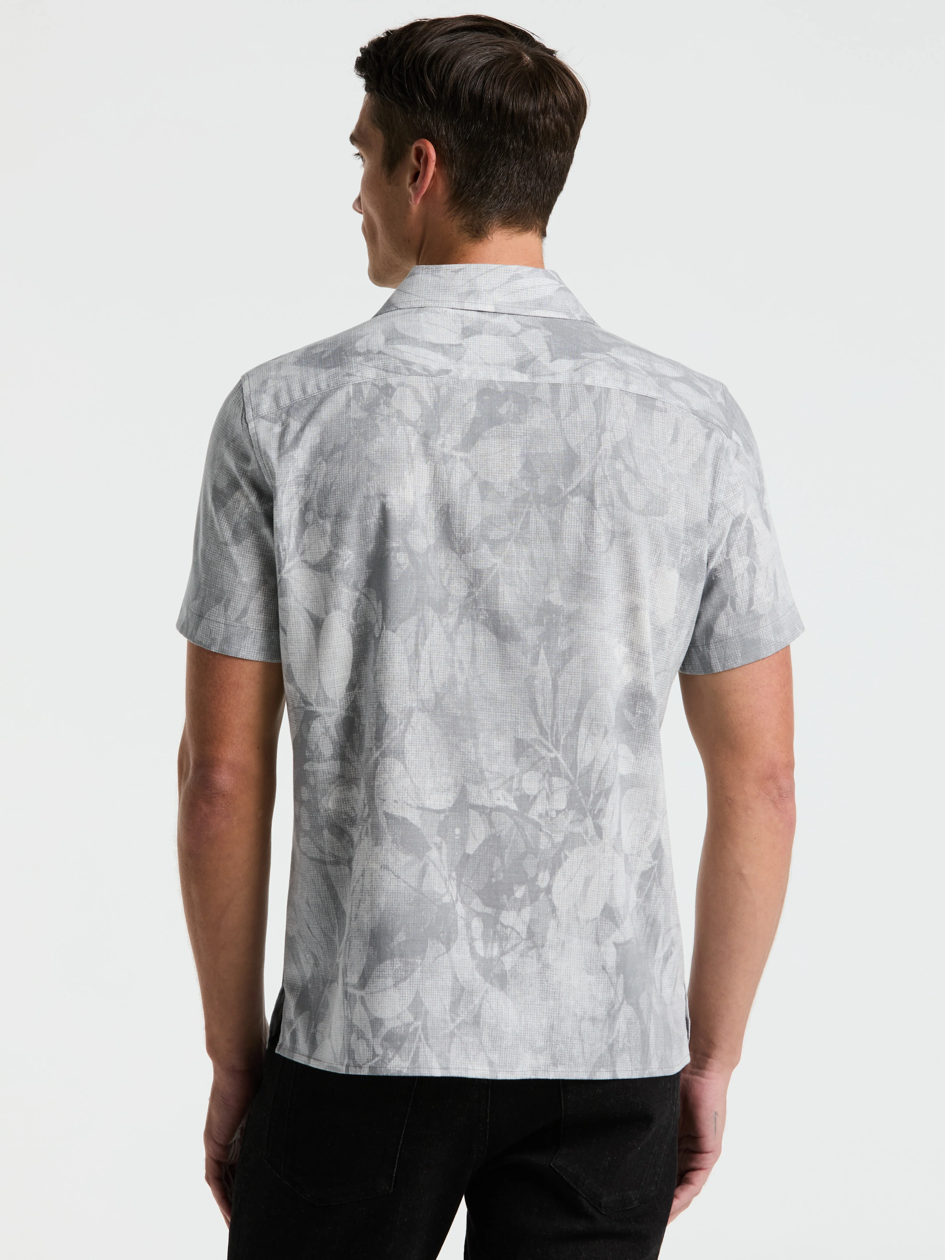 Leaf Print Camp Collar Shirt - Image 5