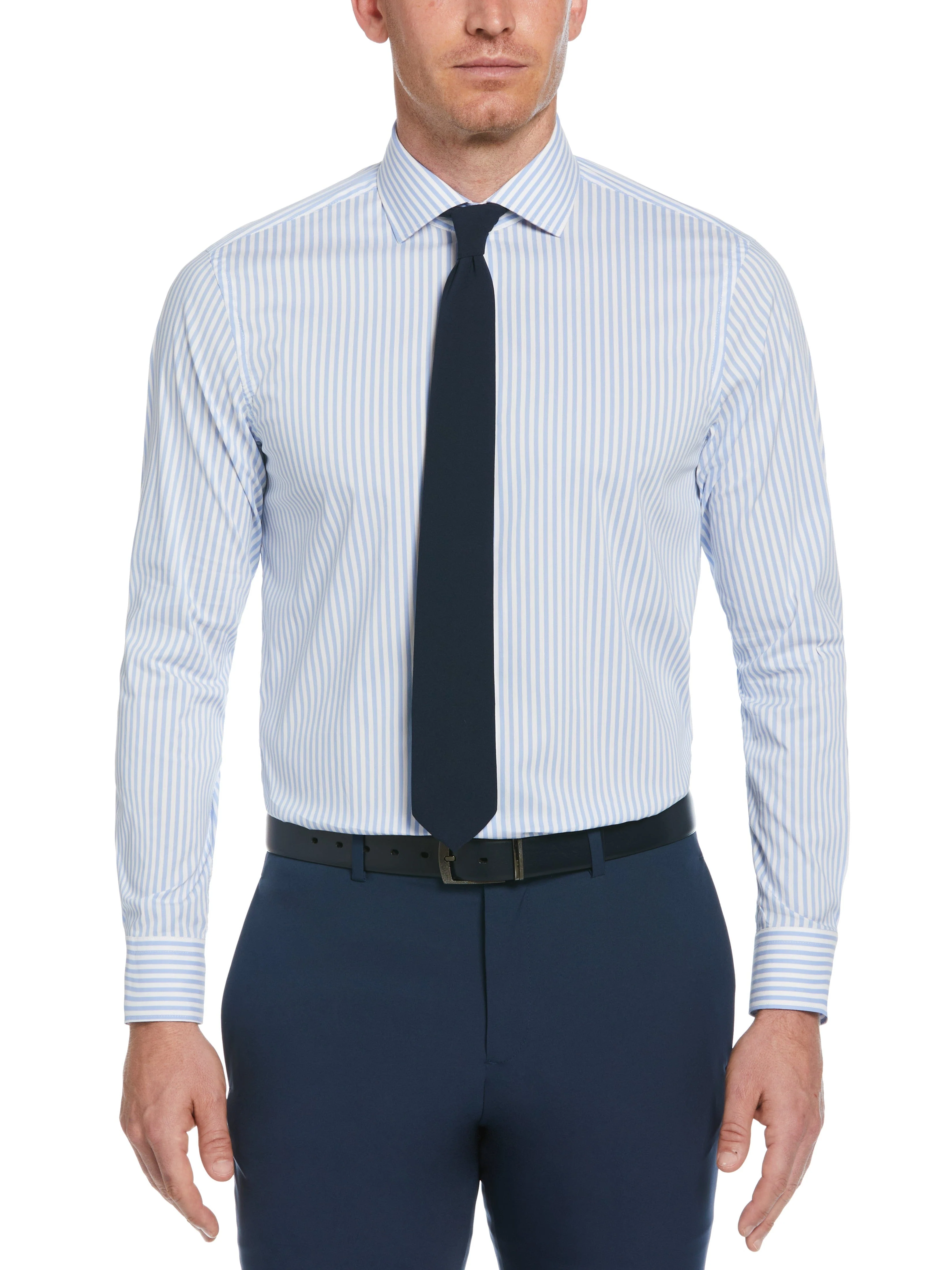 Slim Fit Striped Print Dress Shirt