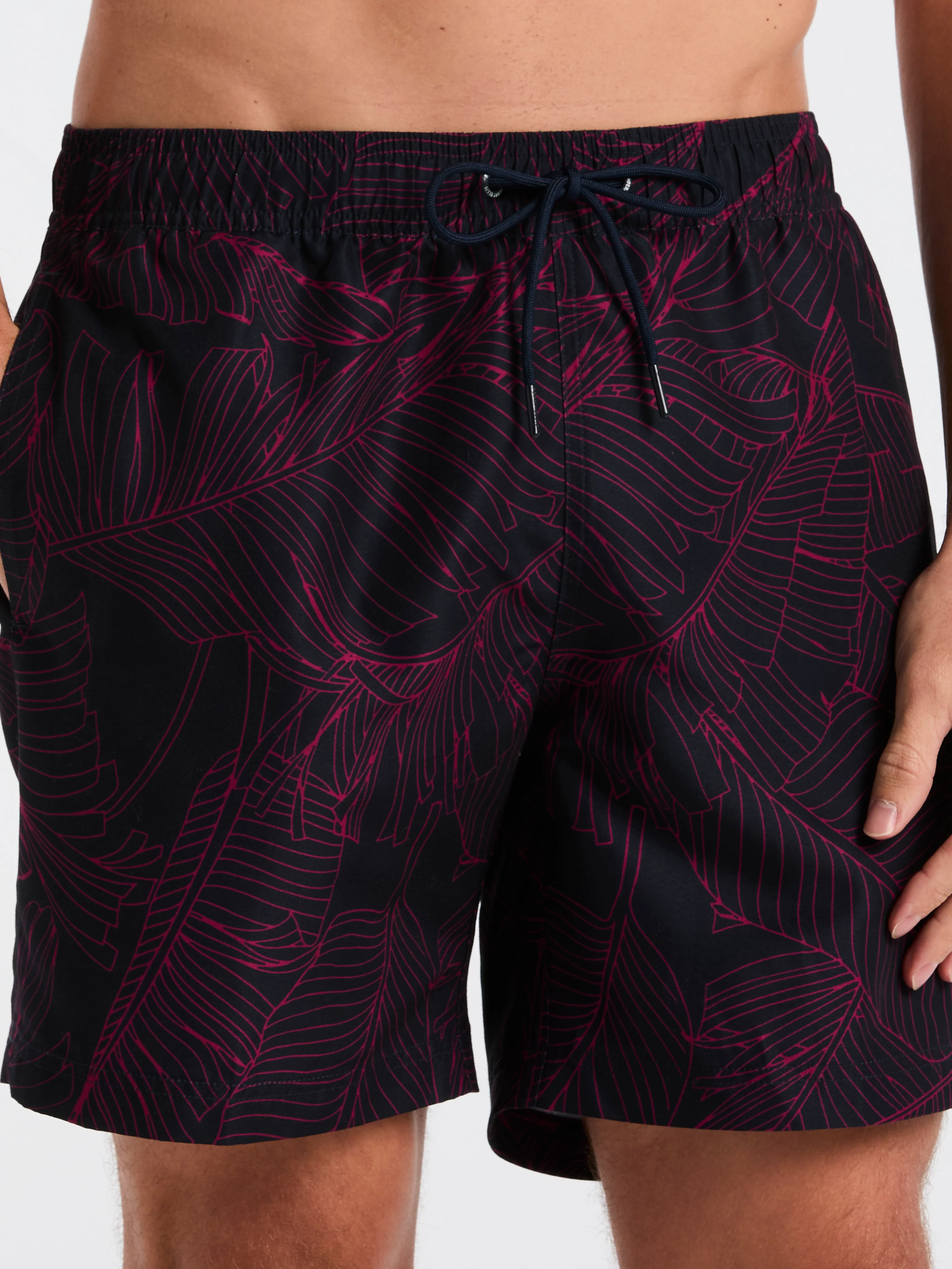 Botanical Line Print Swim Trunk - Image 2