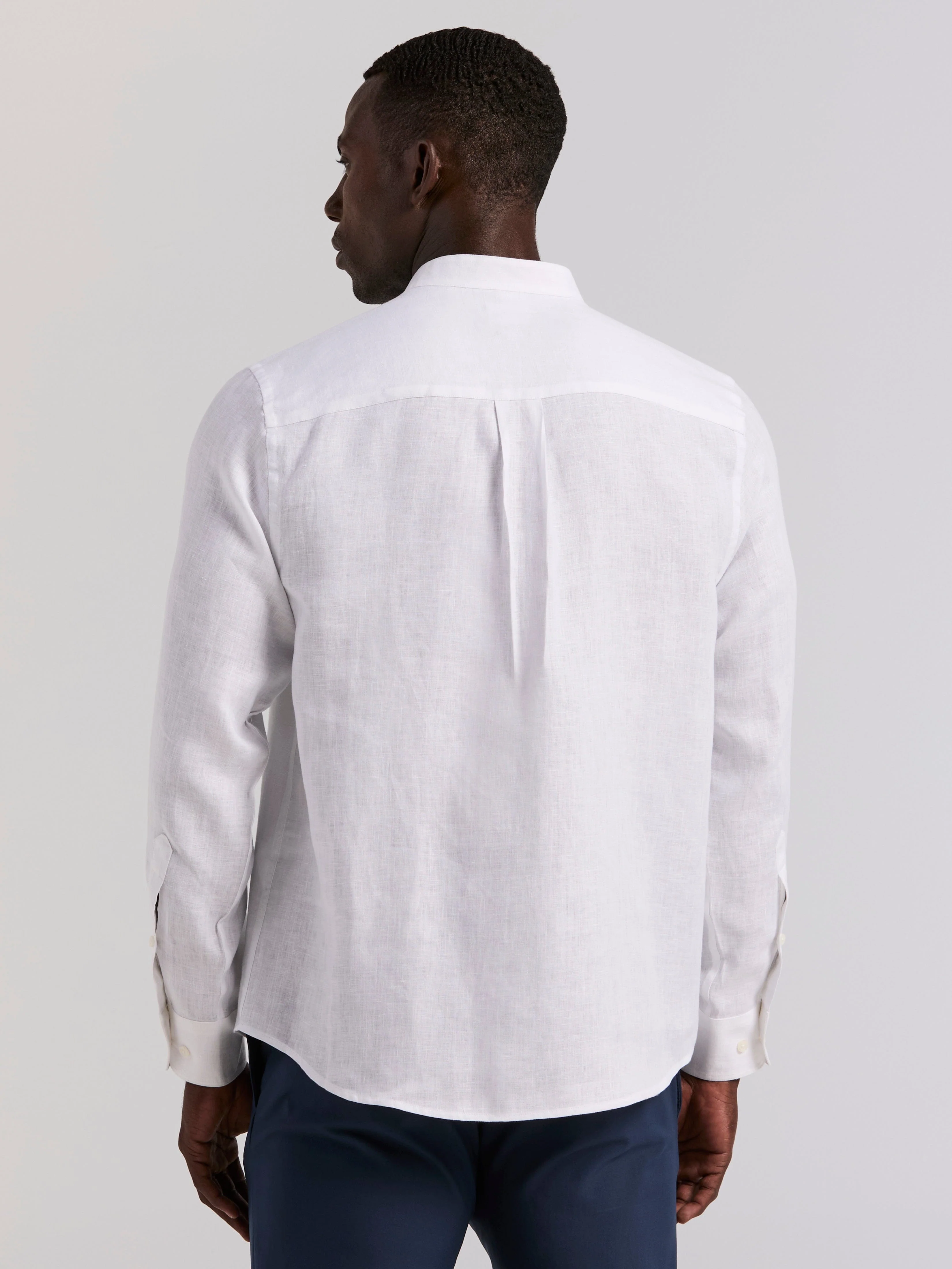 Linen Blend Popover Shirt - Image 3