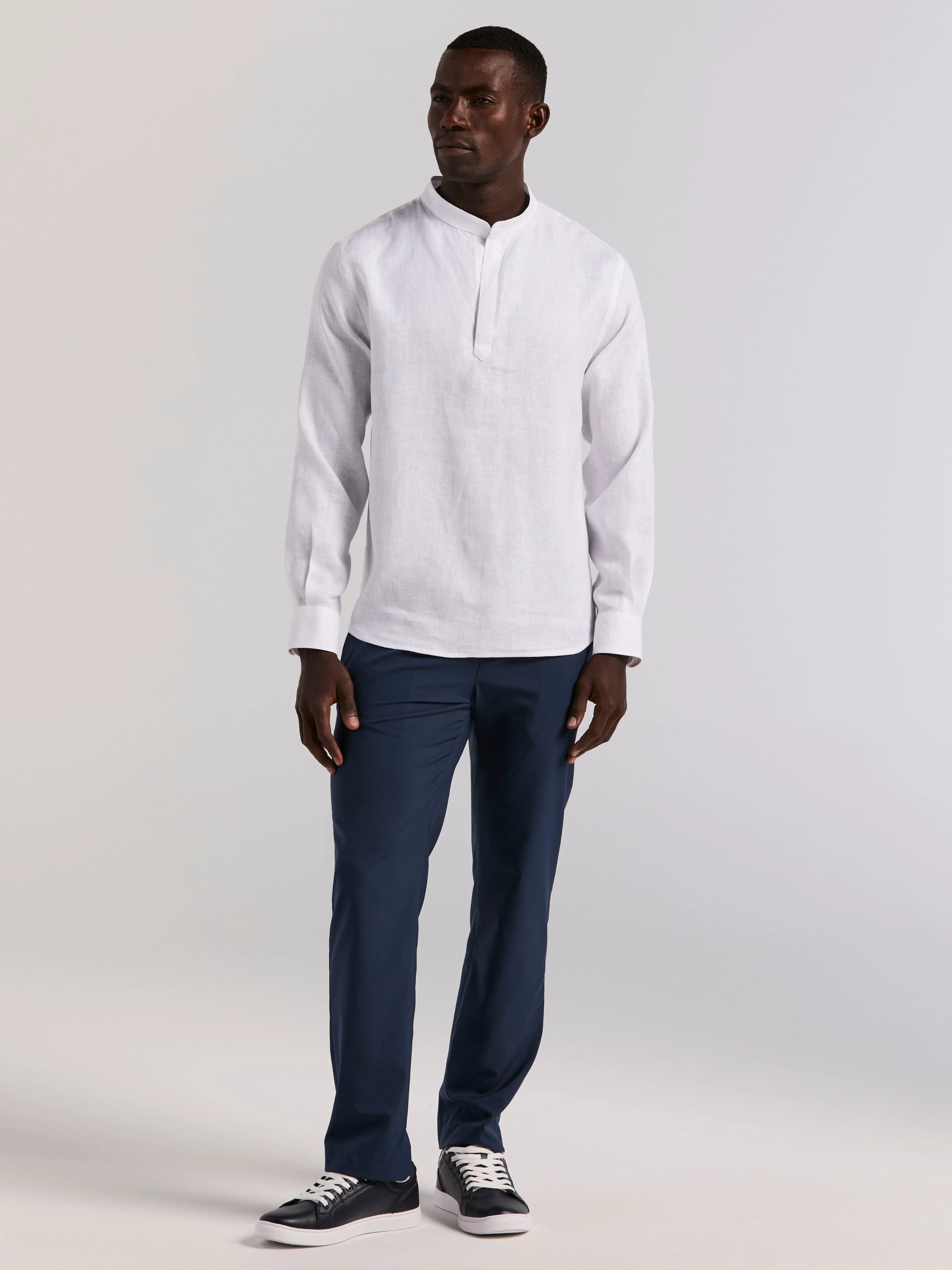 Linen Blend Popover Shirt - Image 4