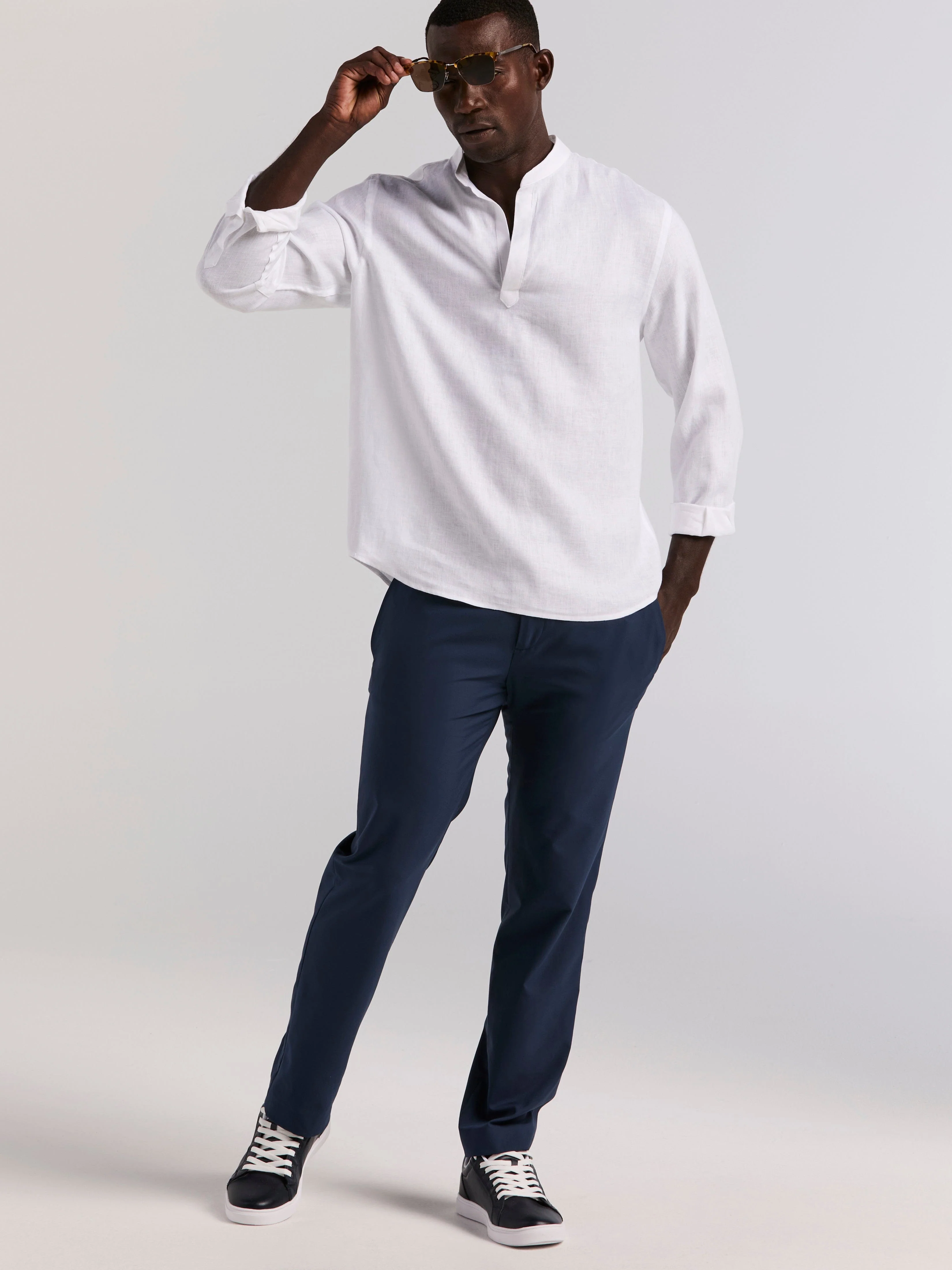 Linen Blend Popover Shirt - Image 5