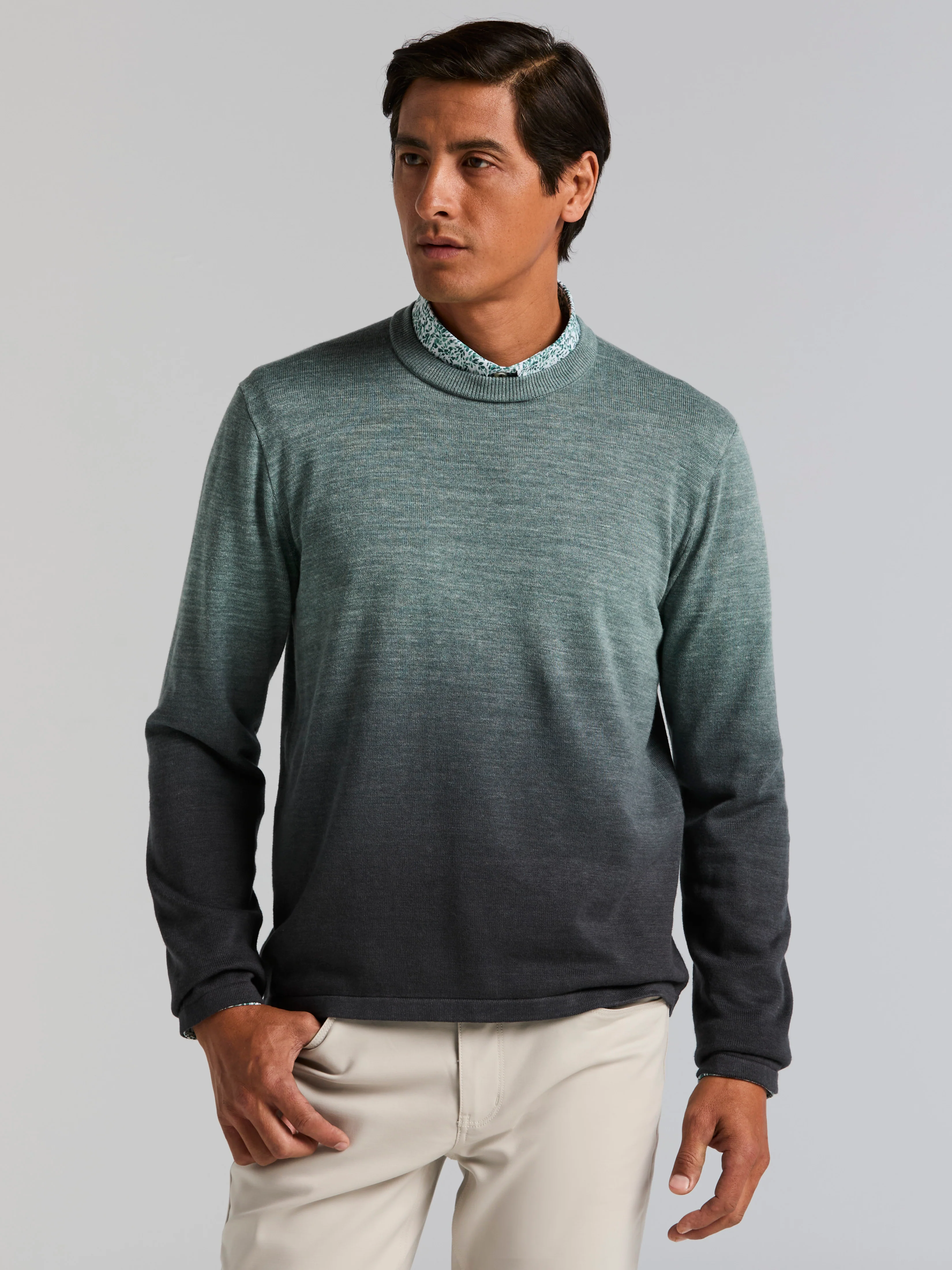 Space Dye Crew Neck Sweater