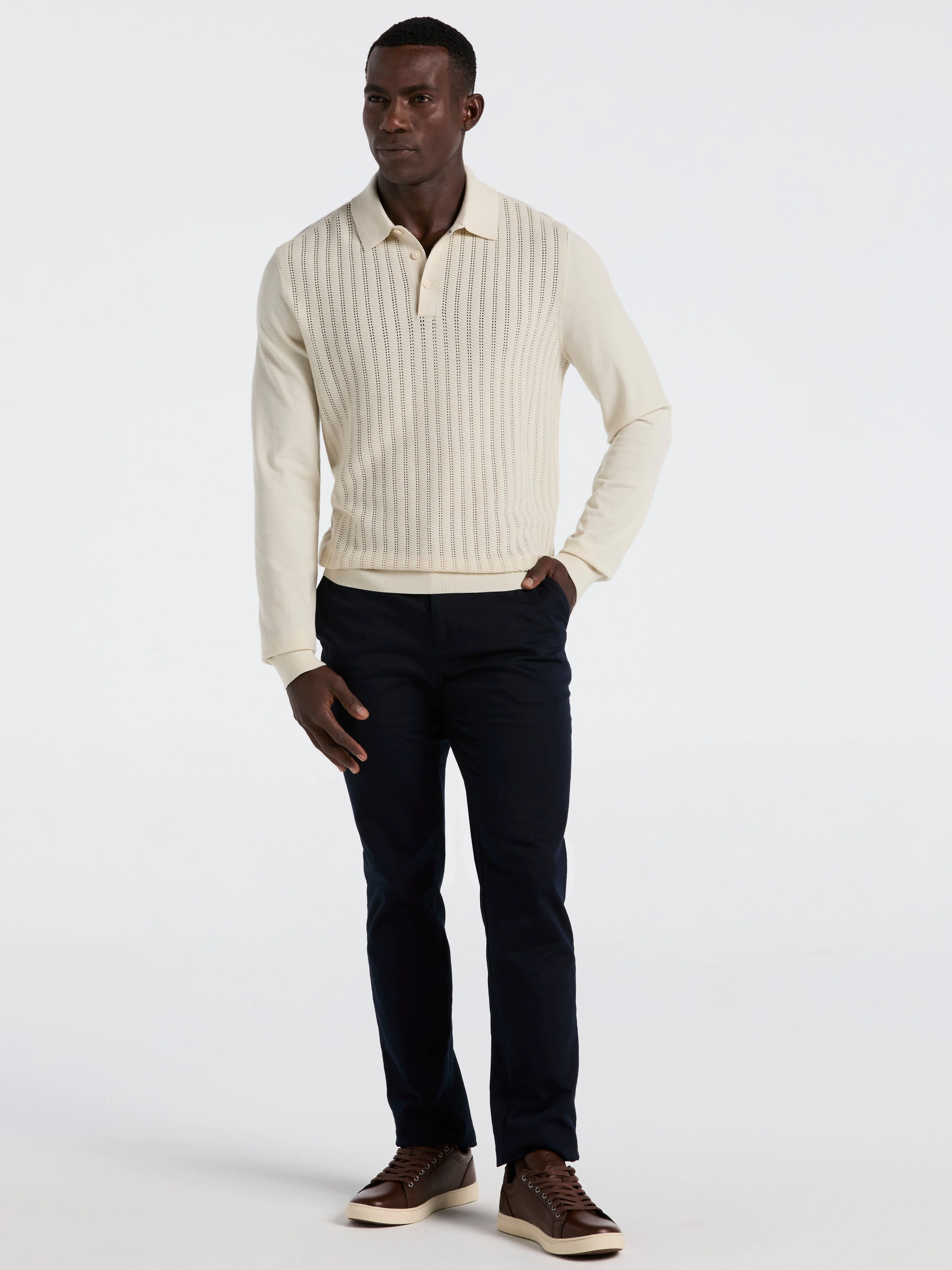 Long Sleeve Tech Polo Sweater - Image 4