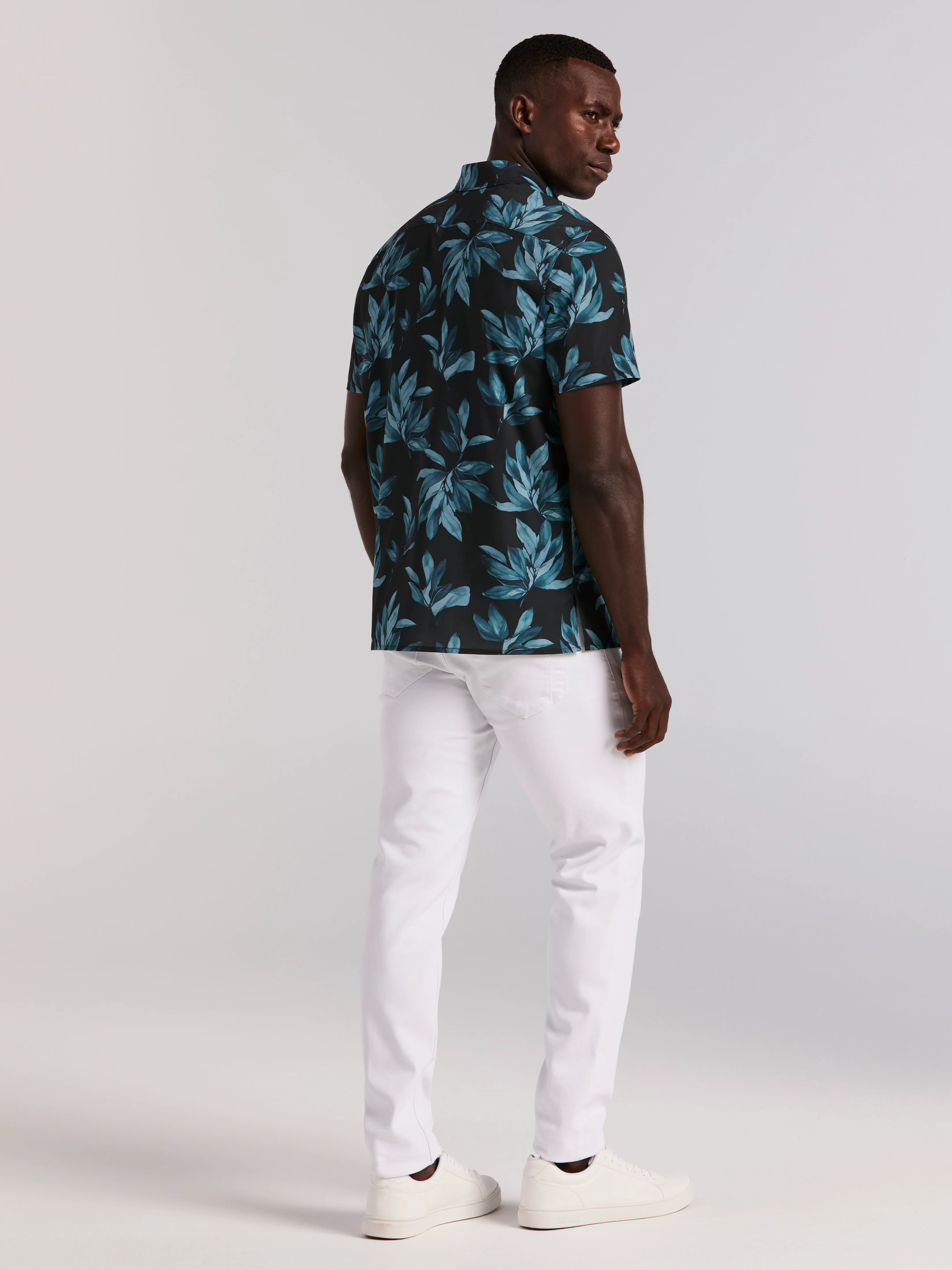 Total Stretch Magnolia Leaf Print Shirt - Image 5