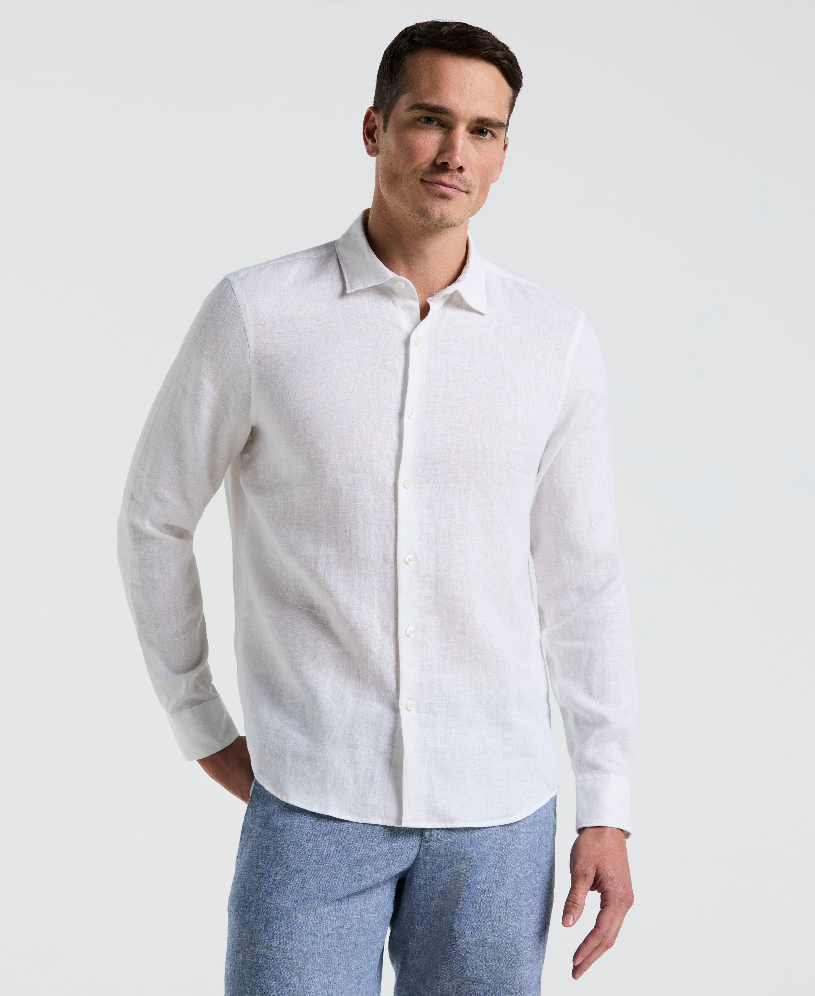 Linen Blend Long Sleeve Shirt - Image 10