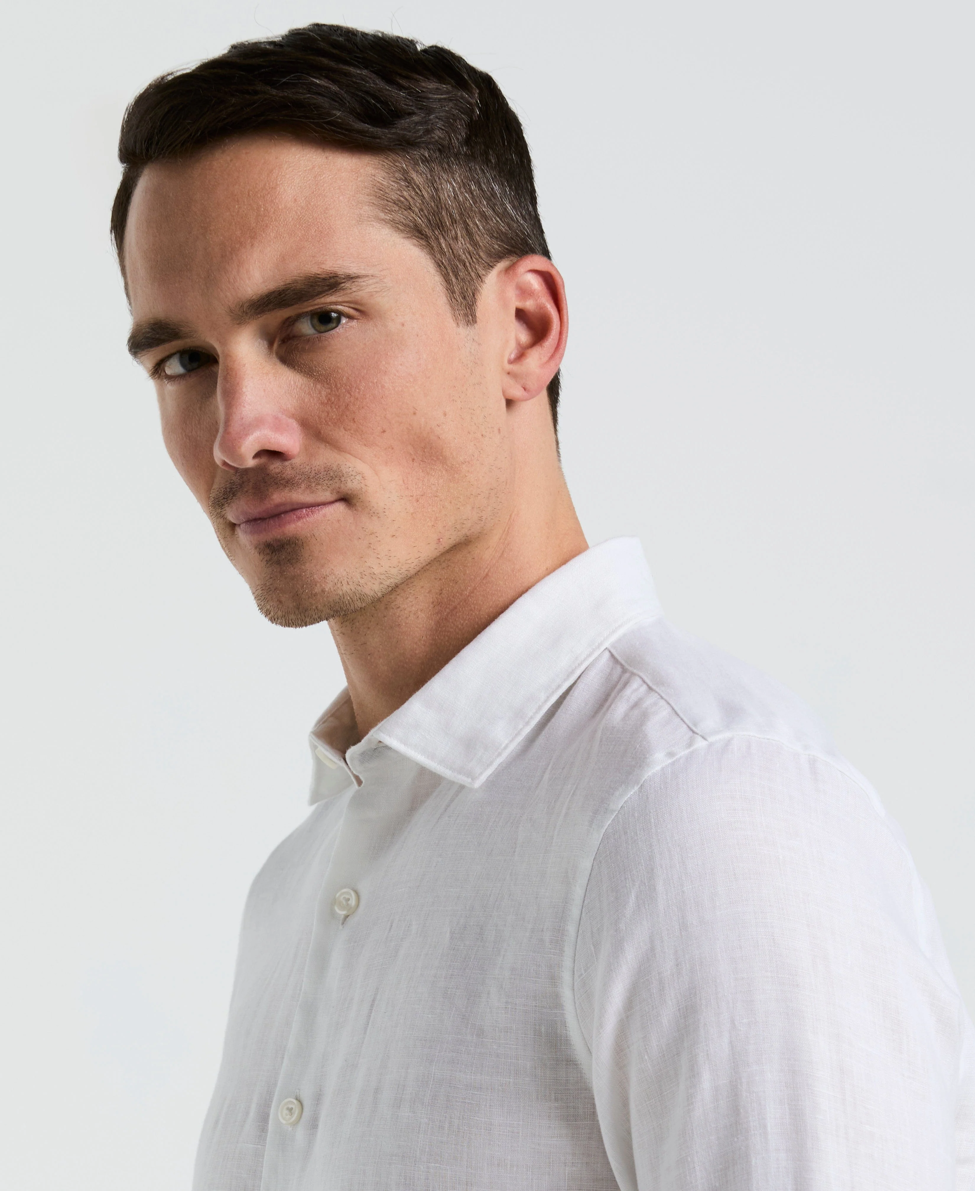 Linen Blend Long Sleeve Shirt - Image 11