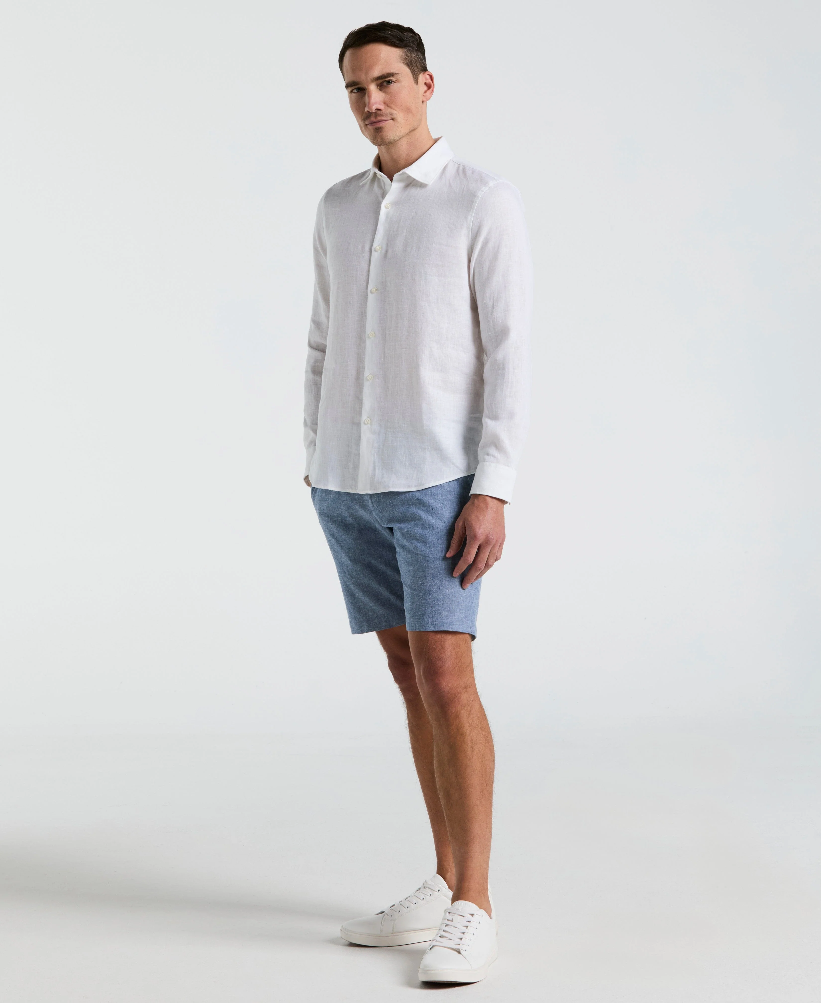 Linen Blend Long Sleeve Shirt - Image 13