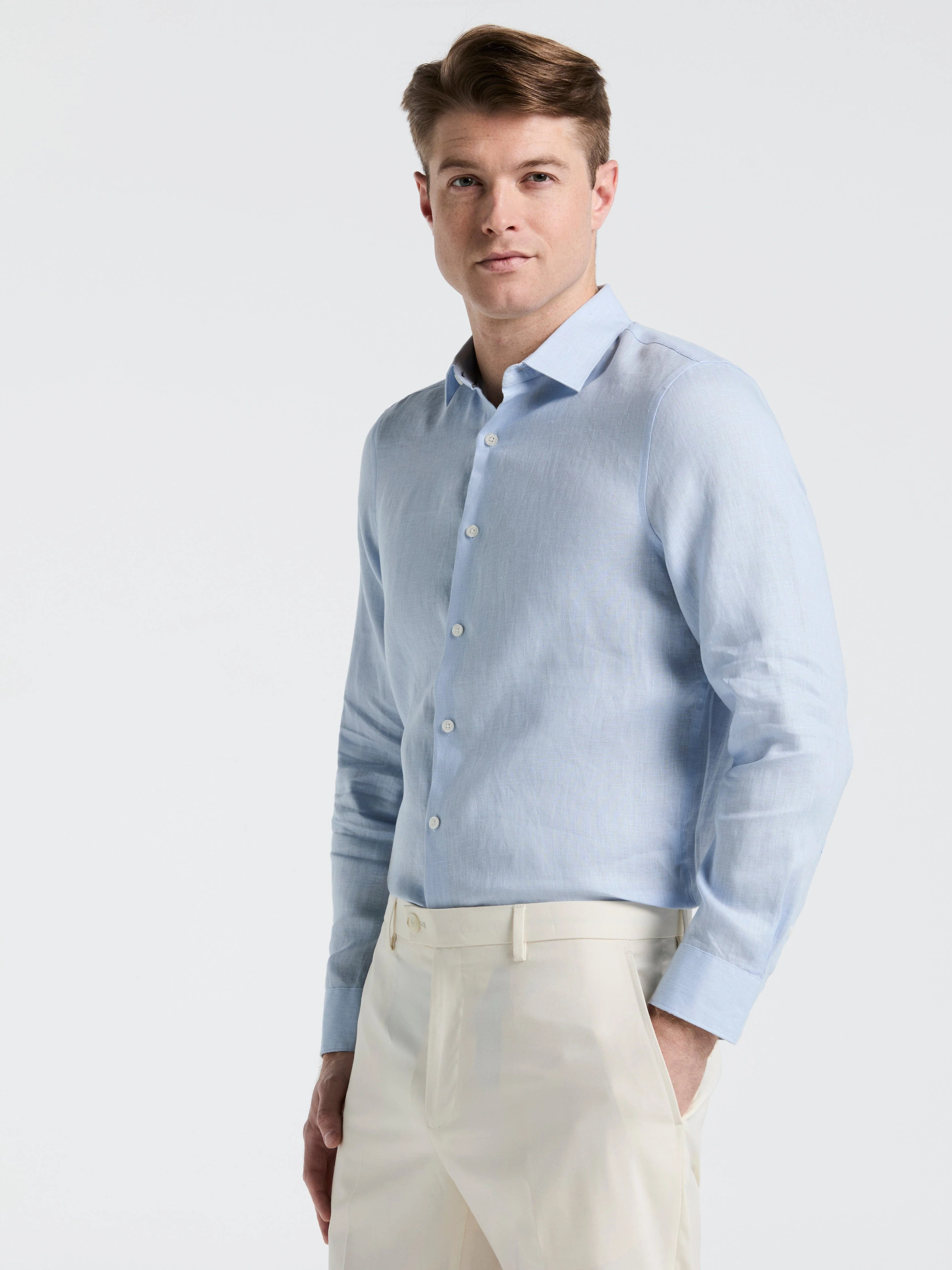 Linen Blend Long Sleeve Shirt - Image 6