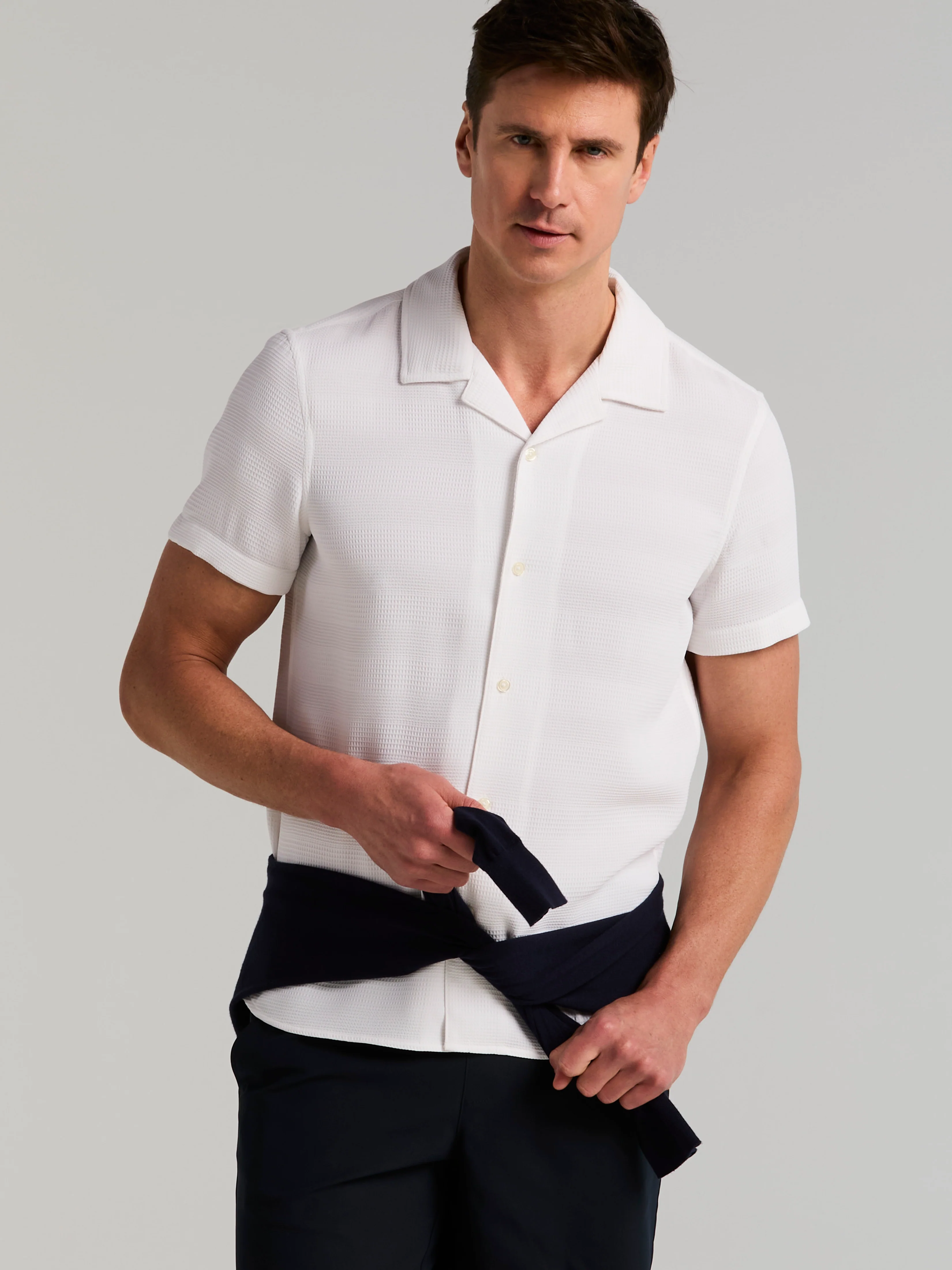 Dobby Stripe Camp Collar Shirt - Image 3